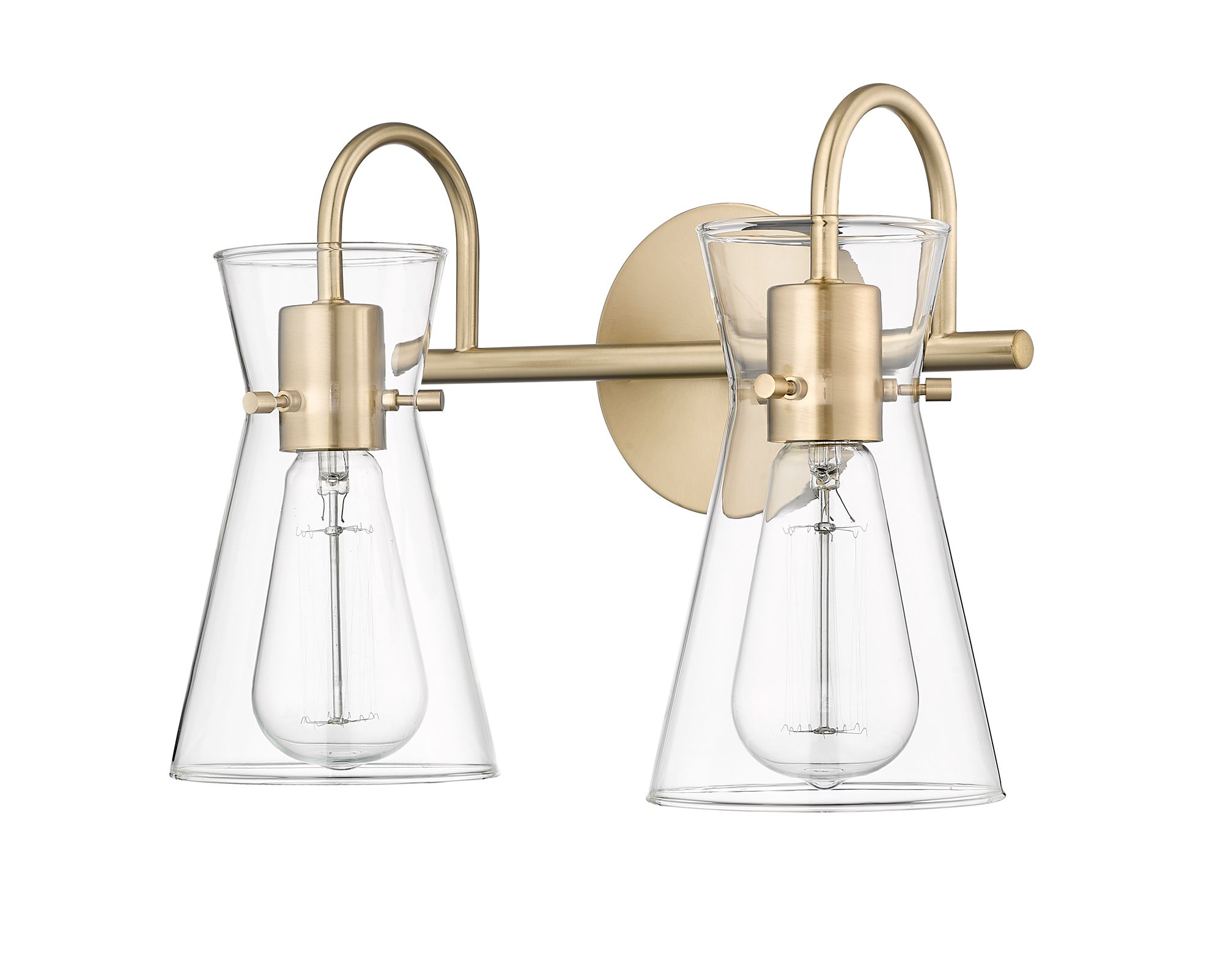 Image 3 Millennium Camellia 2-Light 13.4" Modern Gold Vanity Light with Glass Shade more views