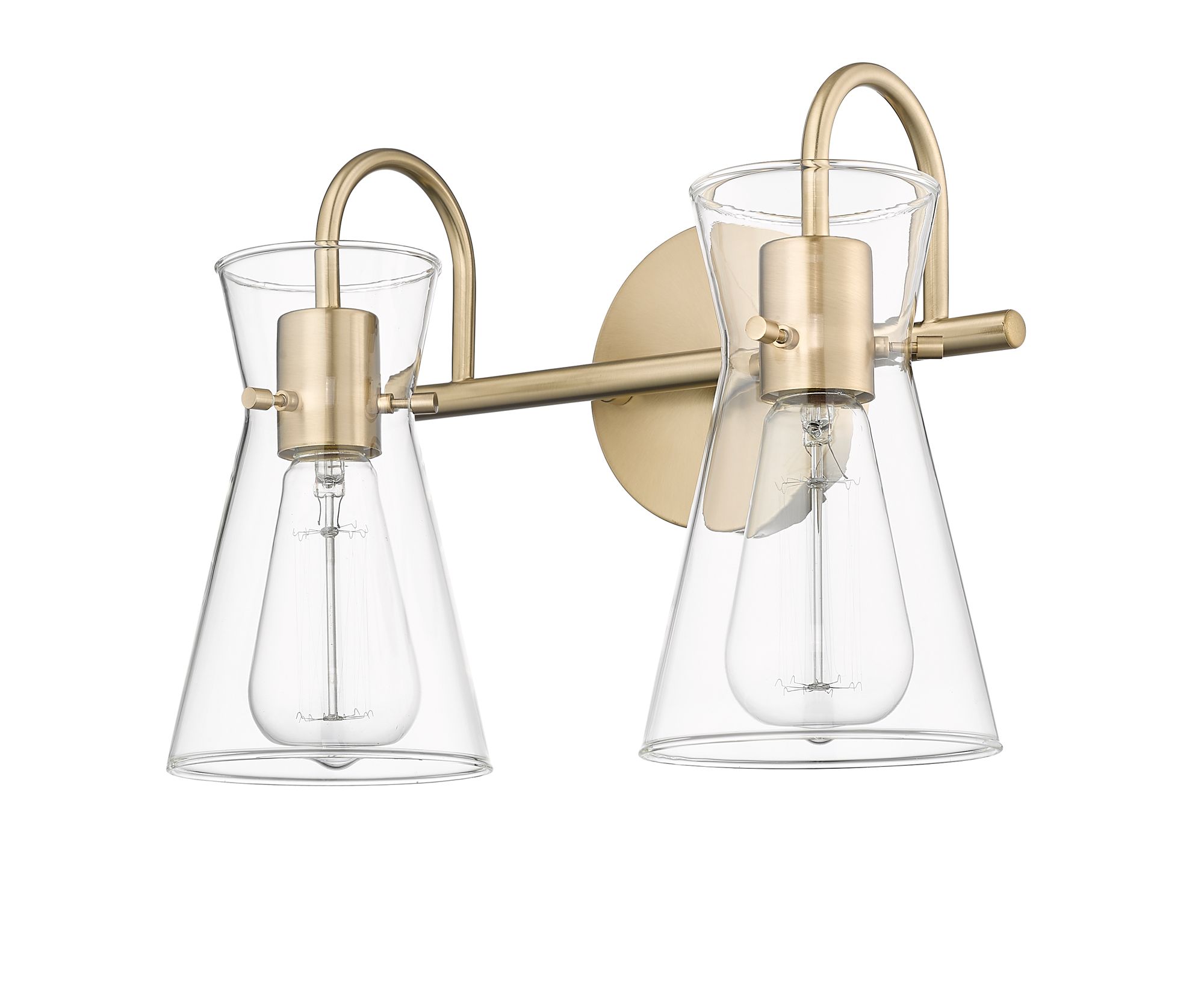 Image 4 Millennium Camellia 2-Light 13.4" Modern Gold Vanity Light with Glass Shade more views