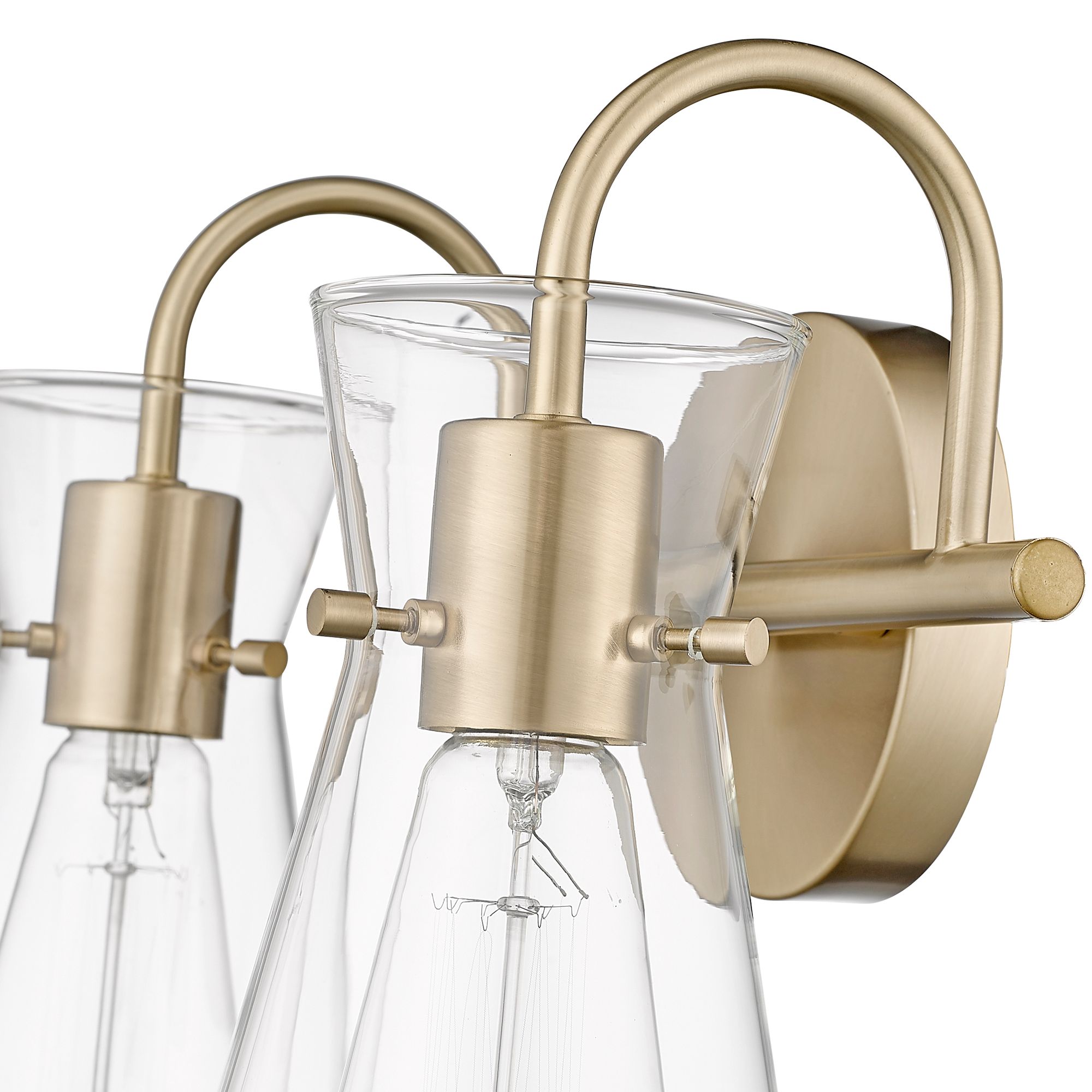 Image 6 Millennium Camellia 2-Light 13.4" Modern Gold Vanity Light with Glass Shade more views