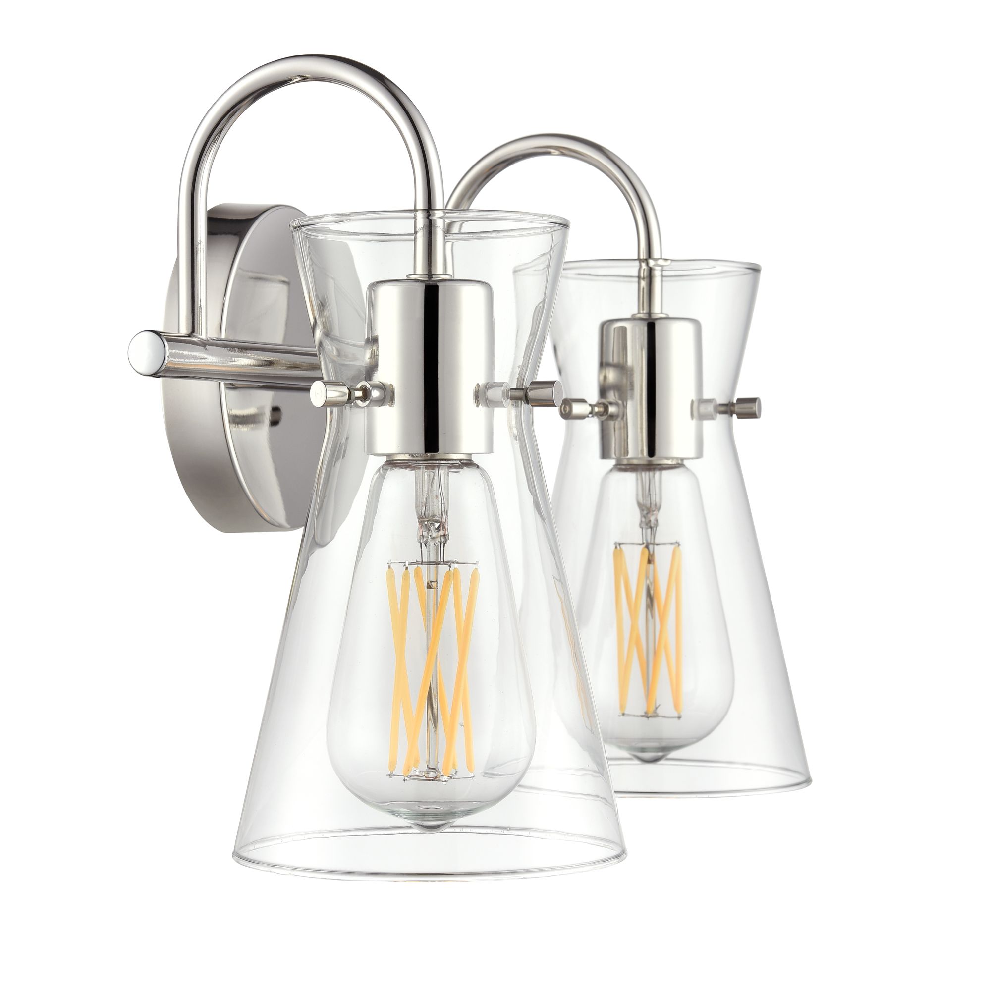 Image 4 Millennium Camellia 2-Light 13.5" Polished Nickel Vanity Light more views