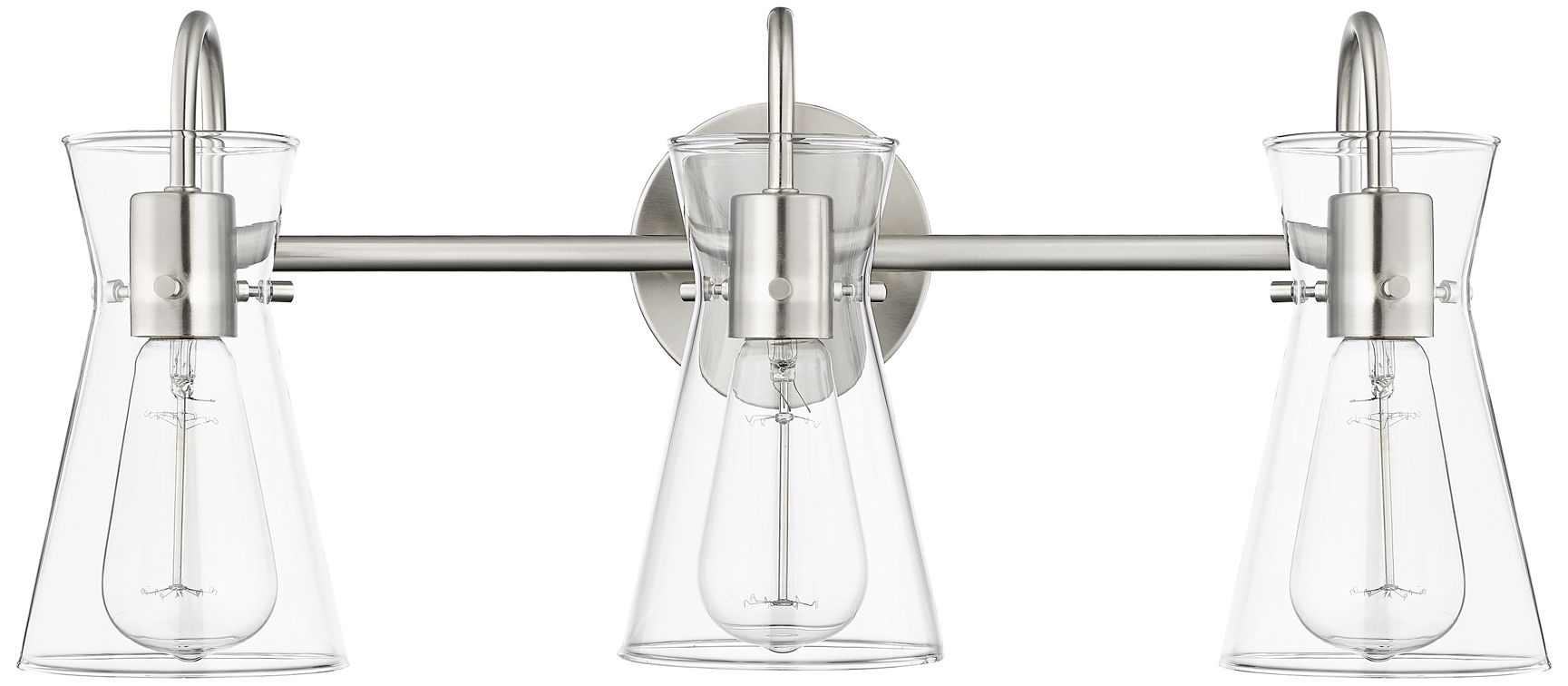 Millennium Camellia 3-Light 22" Brushed Nickel Vanity Light with Shade