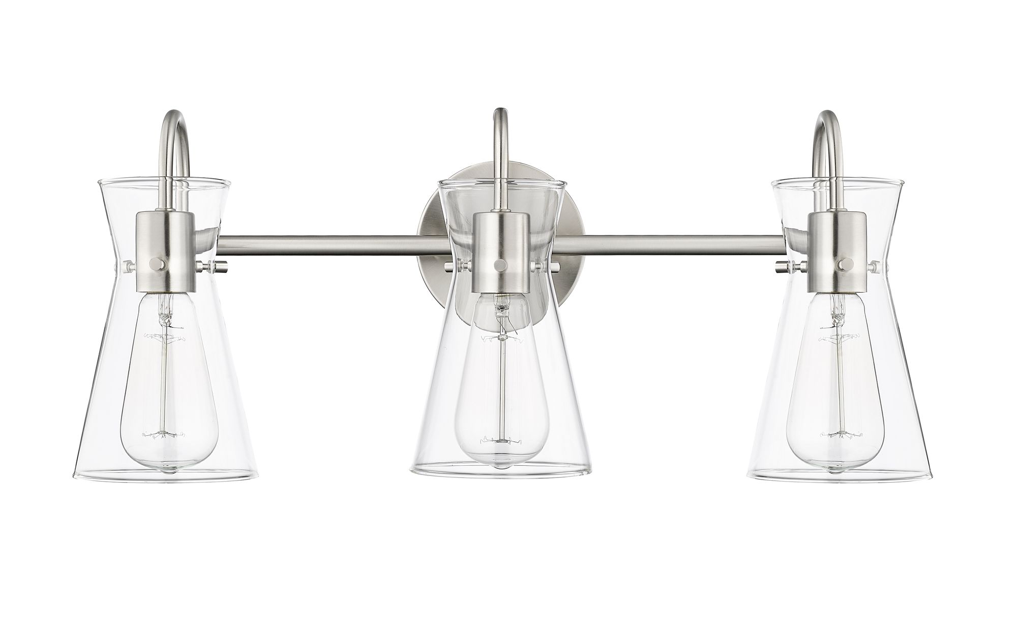 Image 2 Millennium Camellia 3-Light 22" Brushed Nickel Vanity Light with Shade more views