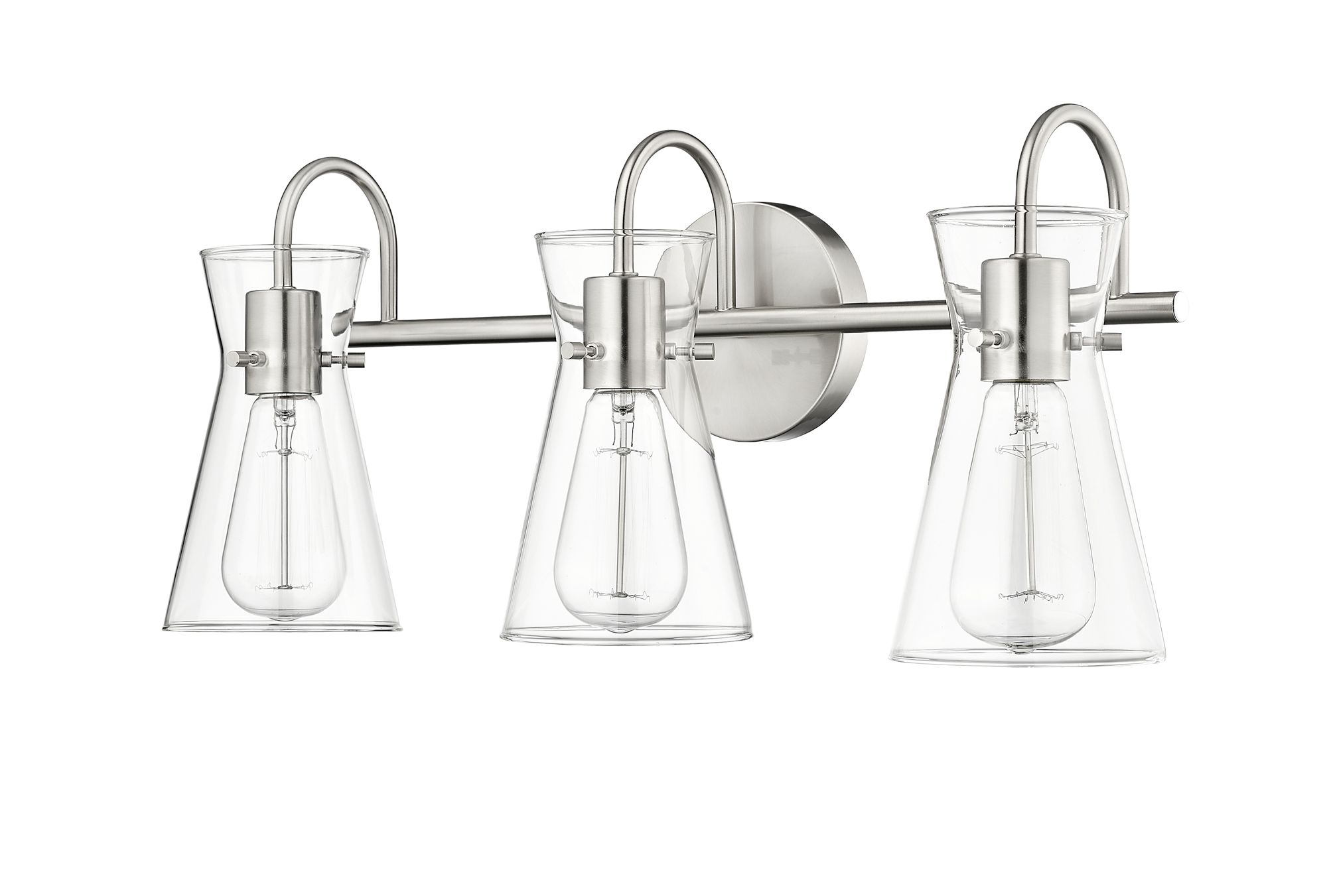 Image 3 Millennium Camellia 3-Light 22" Brushed Nickel Vanity Light with Shade more views