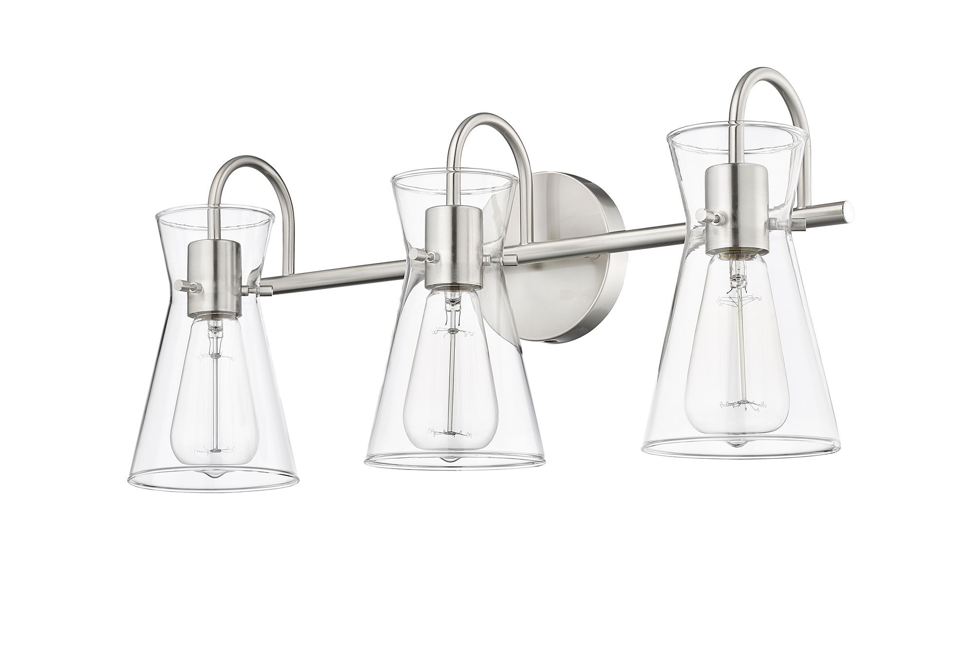 Image 4 Millennium Camellia 3-Light 22" Brushed Nickel Vanity Light with Shade more views