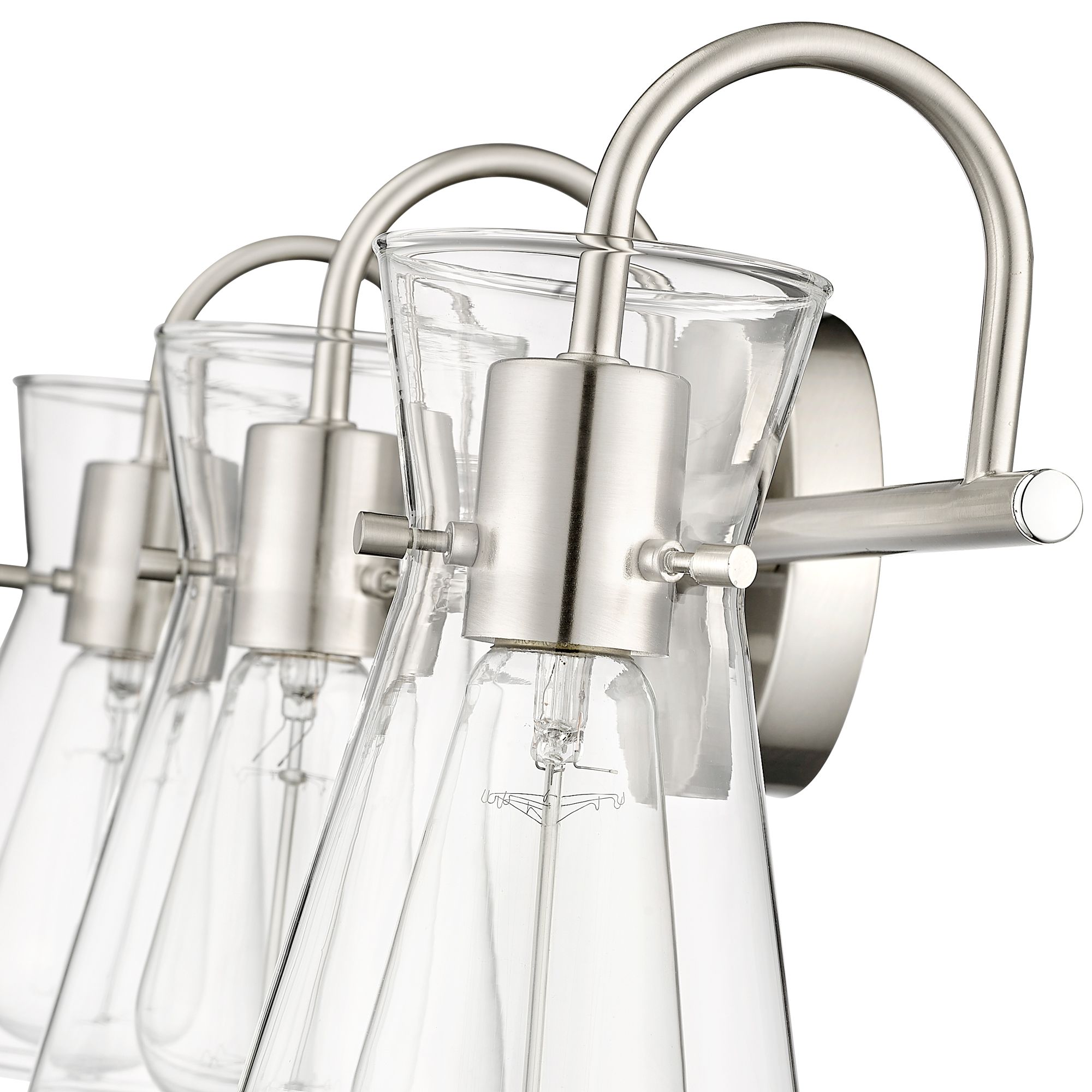 Image 5 Millennium Camellia 3-Light 22" Brushed Nickel Vanity Light with Shade more views