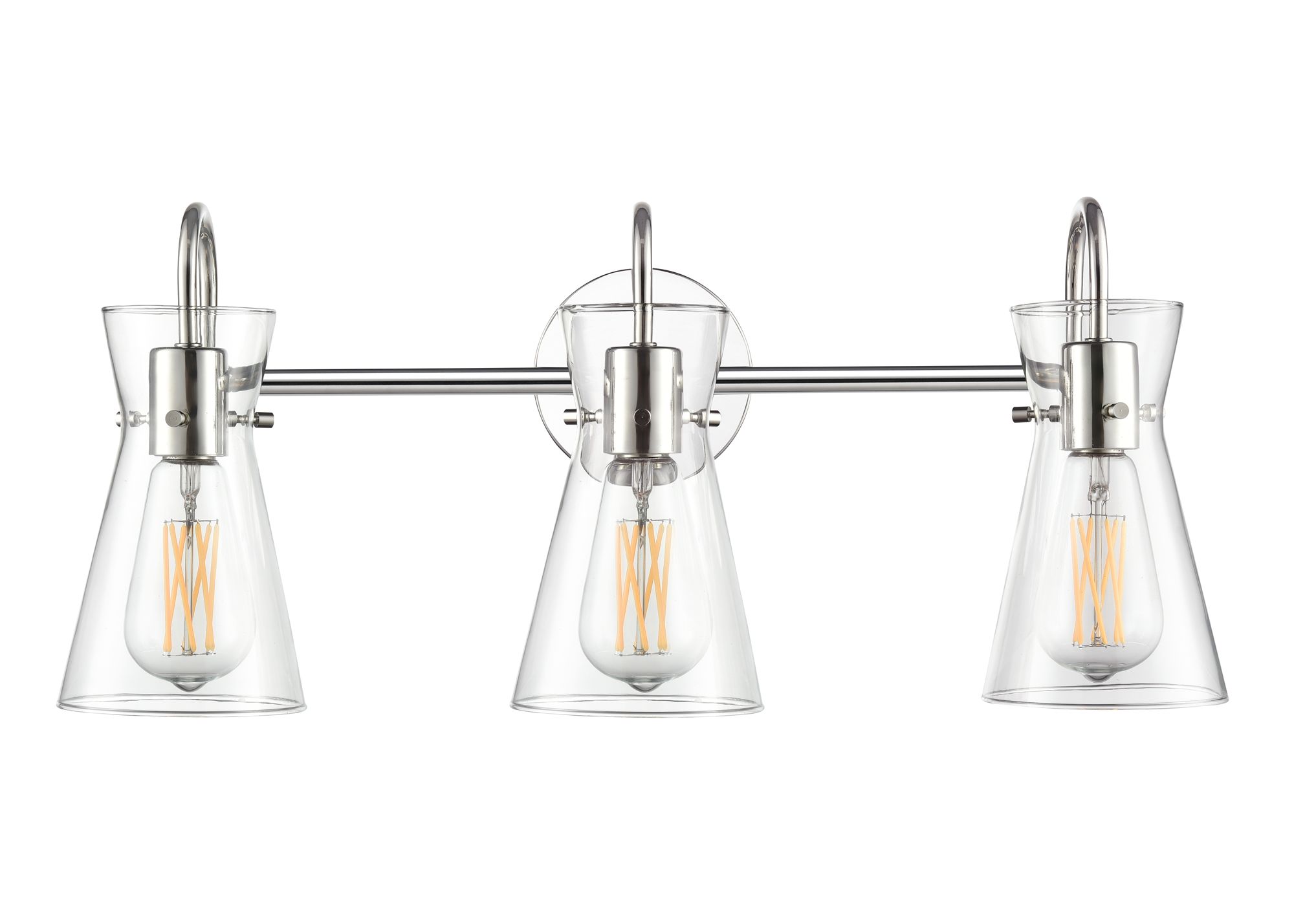 Image 3 Millennium Camellia 3-Light 22" Polished Nickel Vanity Light with Shade more views