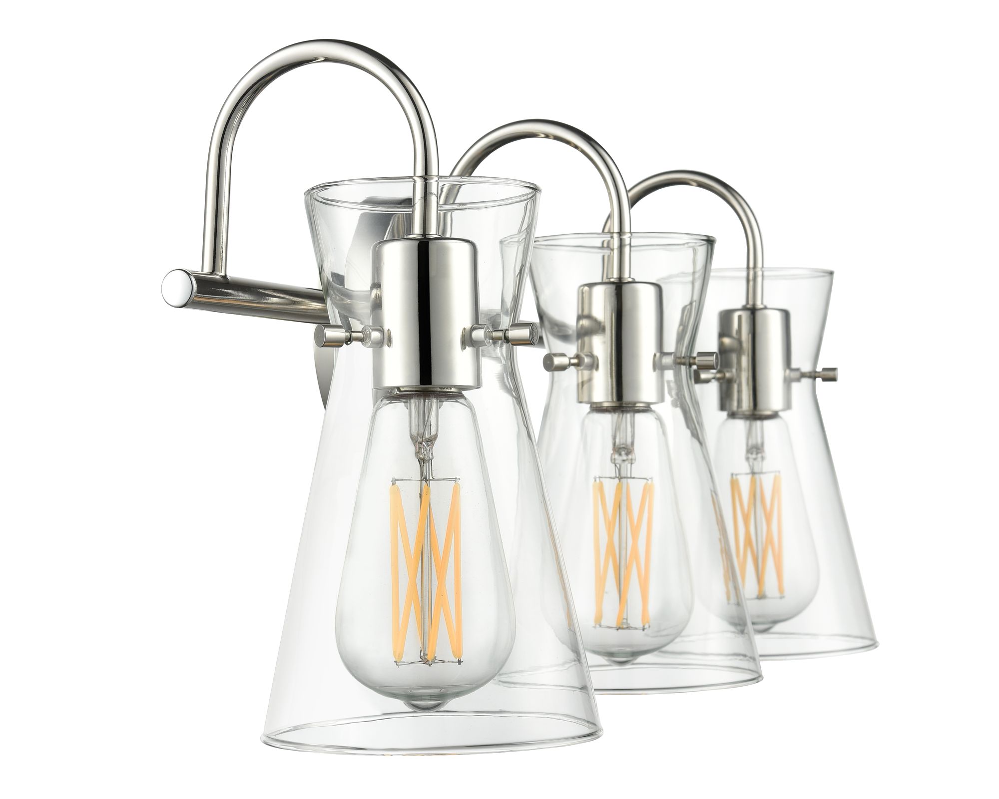 Image 4 Millennium Camellia 3-Light 22" Polished Nickel Vanity Light with Shade more views
