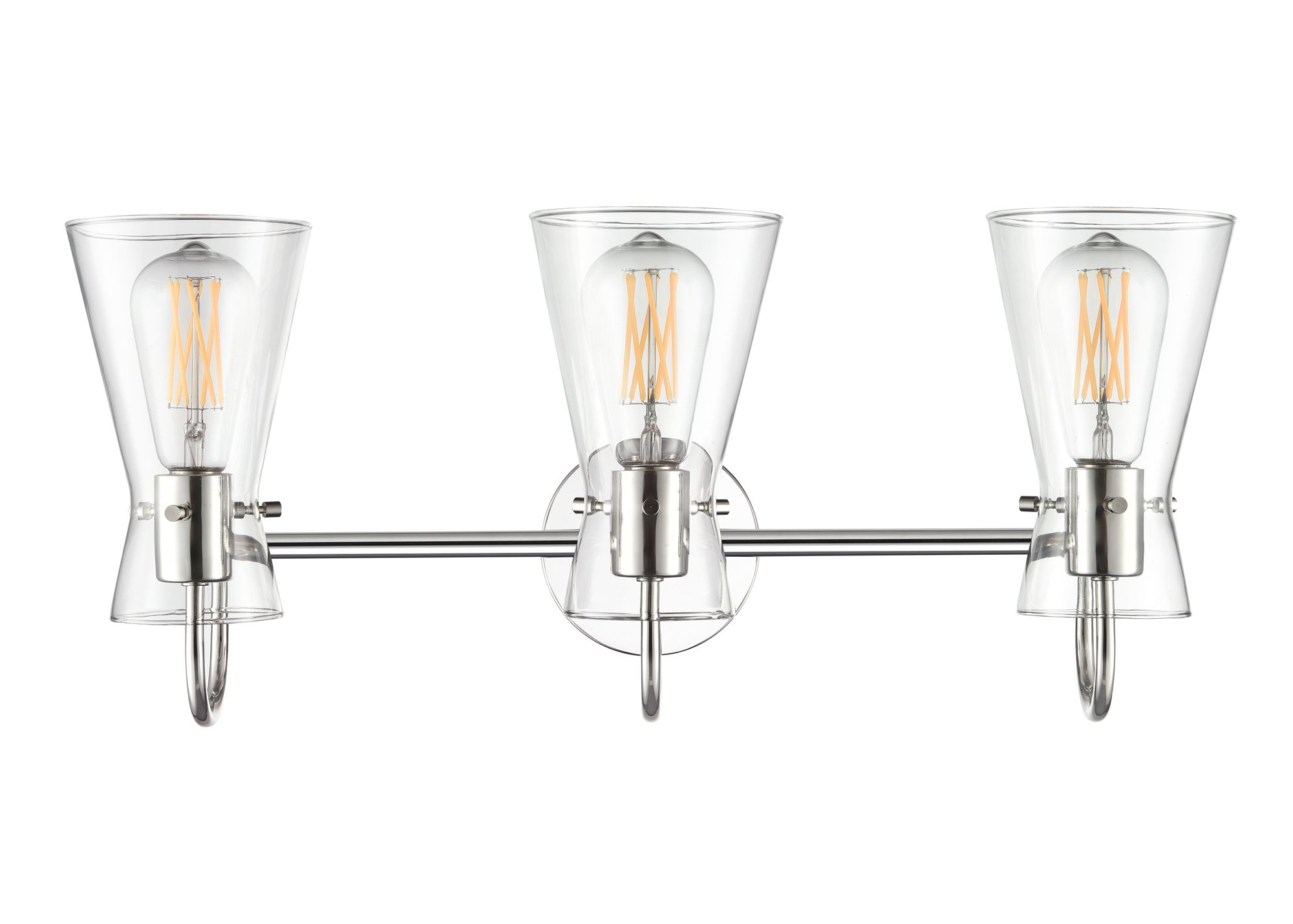 Image 5 Millennium Camellia 3-Light 22" Polished Nickel Vanity Light with Shade more views