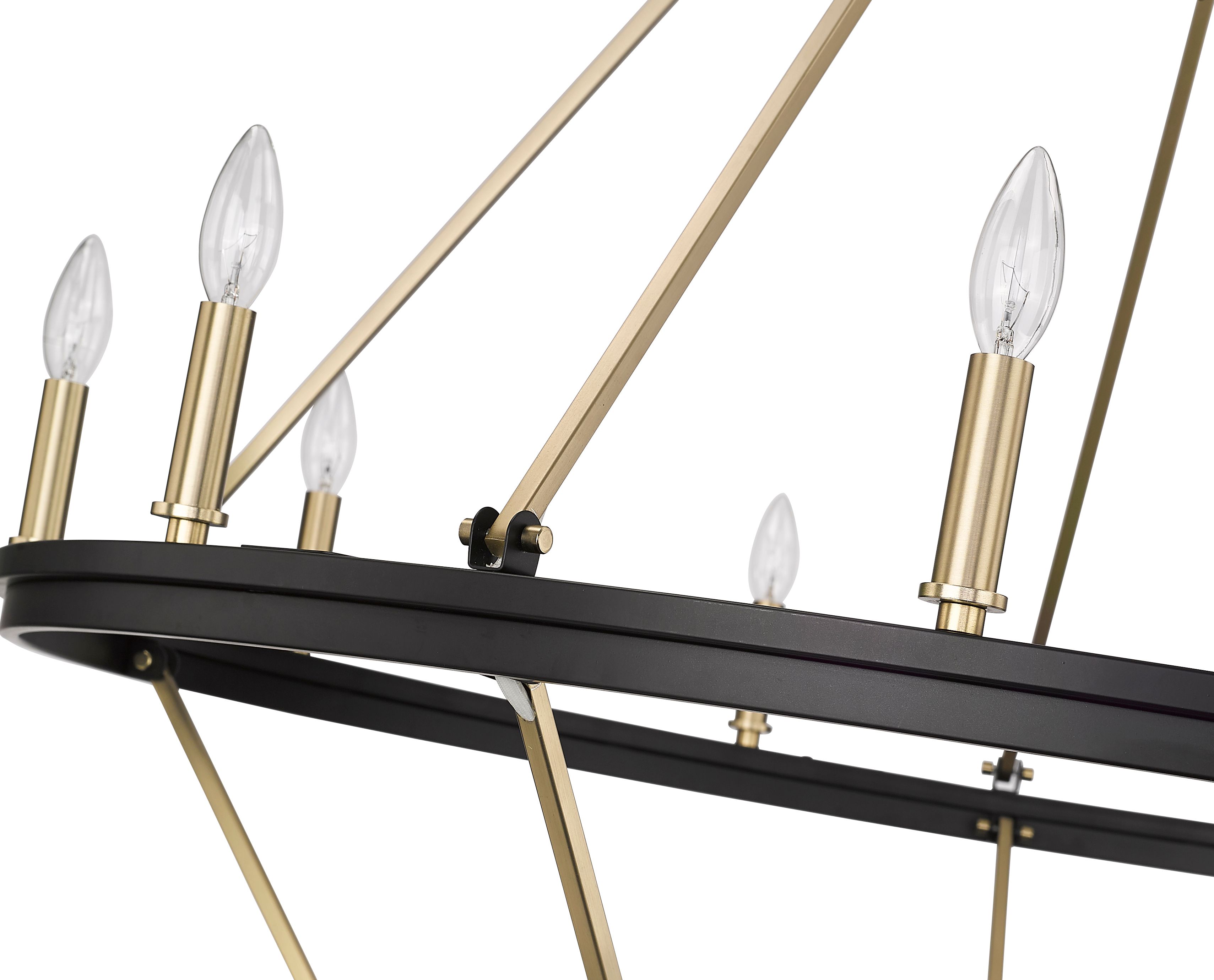 Image 2 Millennium Carruth 15-Light 45" Matte Black/Modern Gold Chandelier more views