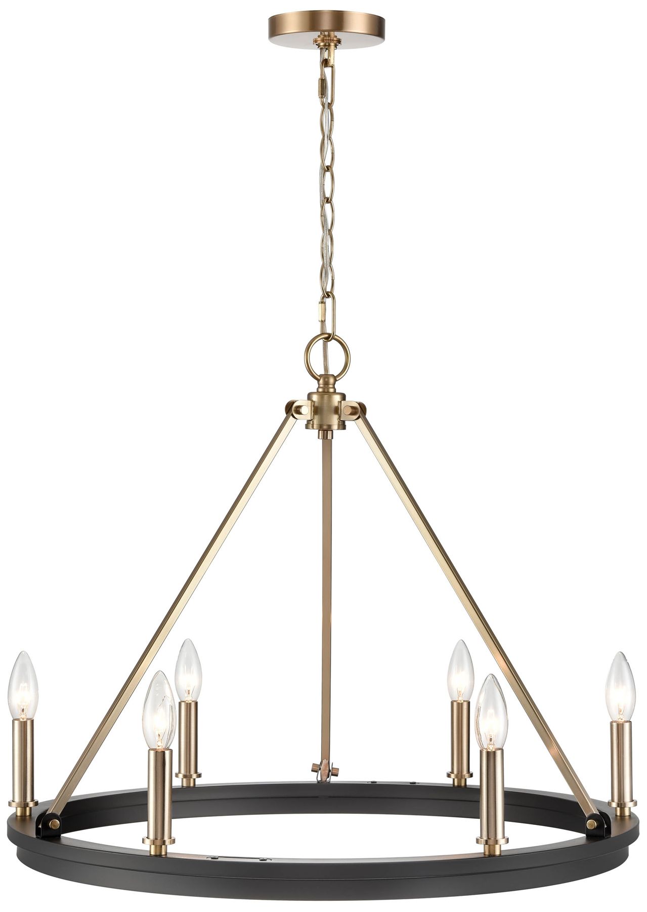 Millennium Carruth 5-Light 25" Matte Black/Modern Gold Chandelier