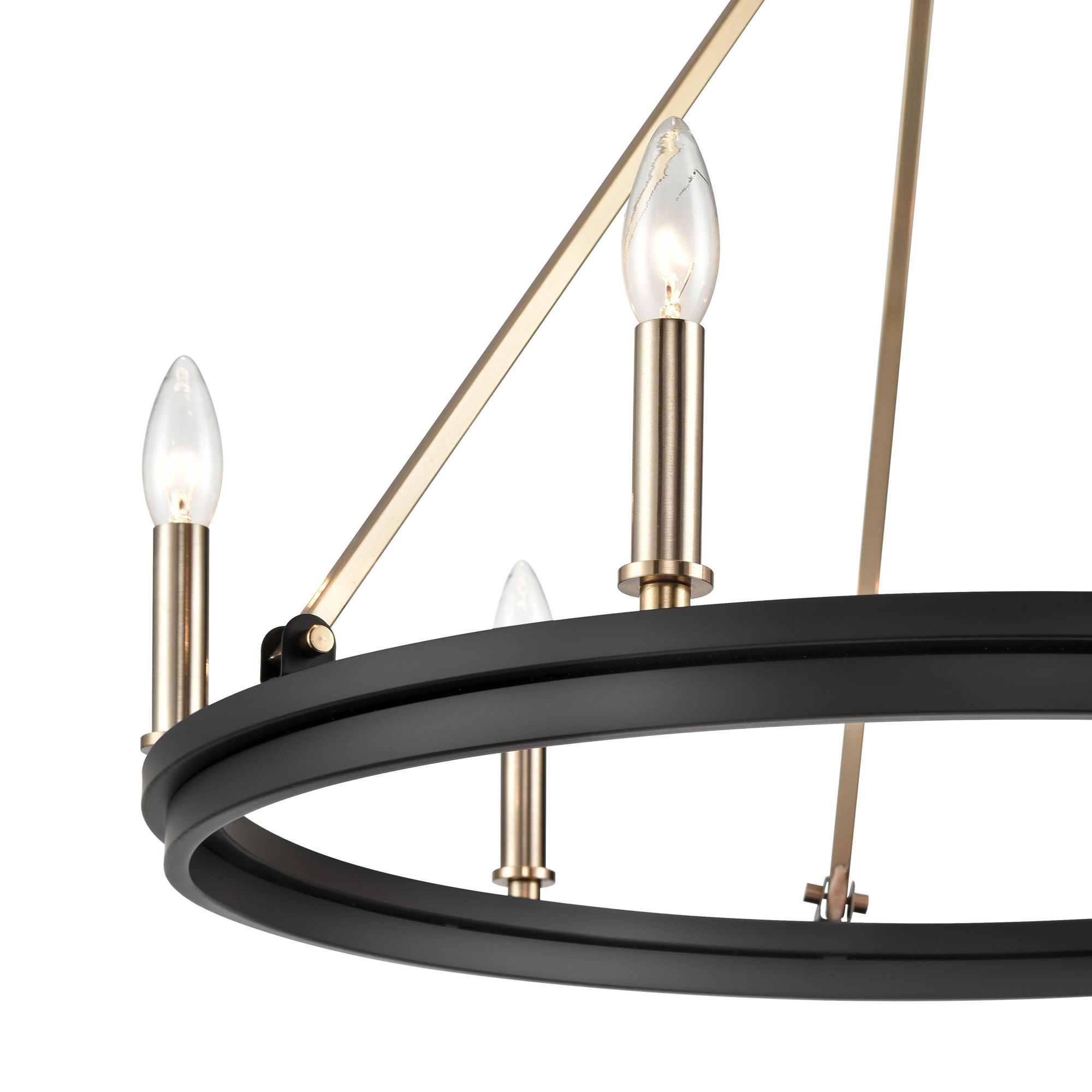 Image 5 Millennium Carruth 5-Light 25" Matte Black/Modern Gold Chandelier more views
