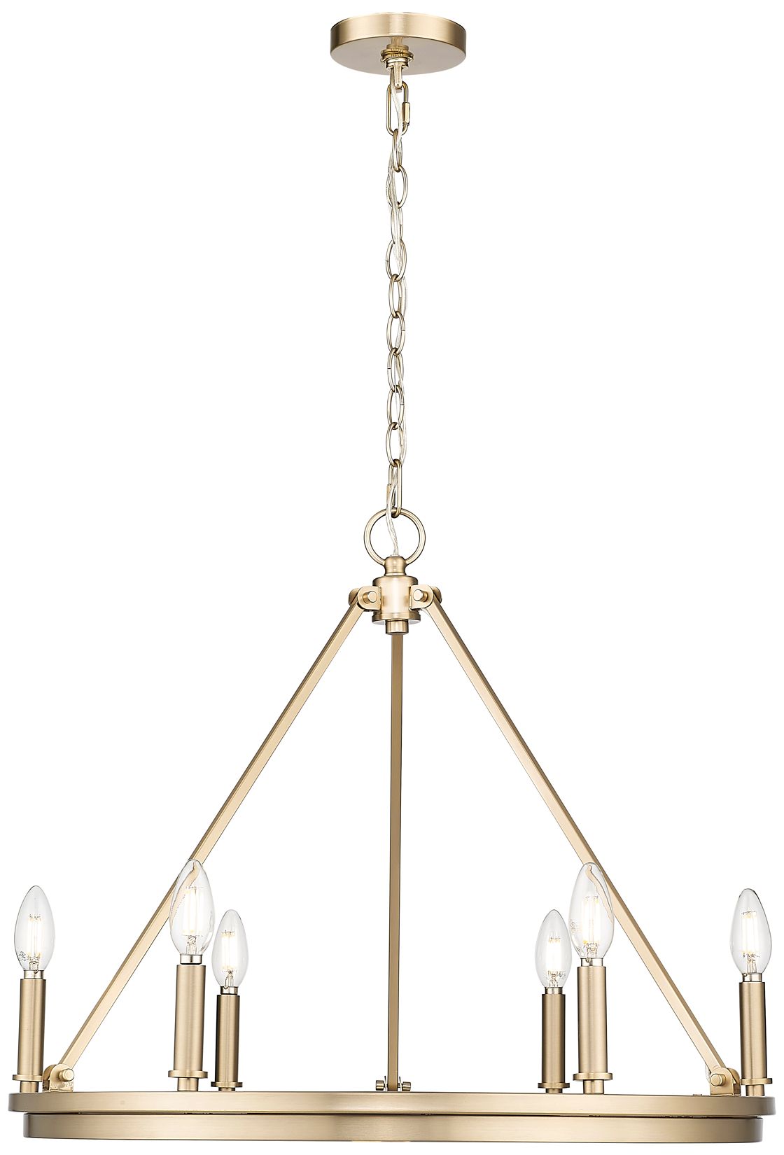 Millennium Carruth 6-Light 25" Modern Gold Chandelier