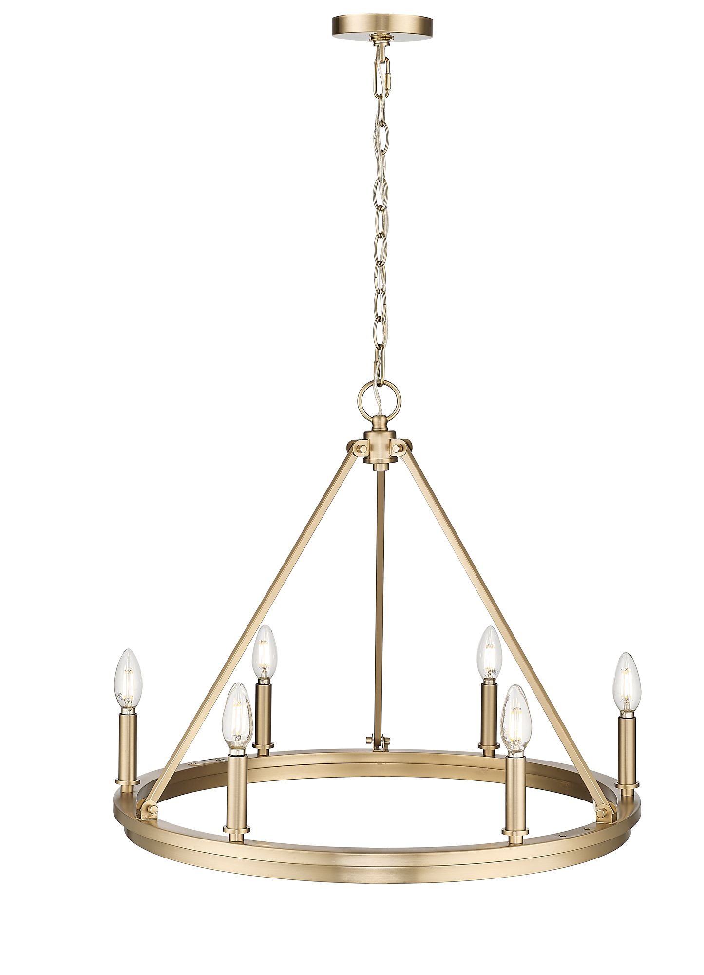 Image 5 Millennium Carruth 6-Light 25" Modern Gold Chandelier more views