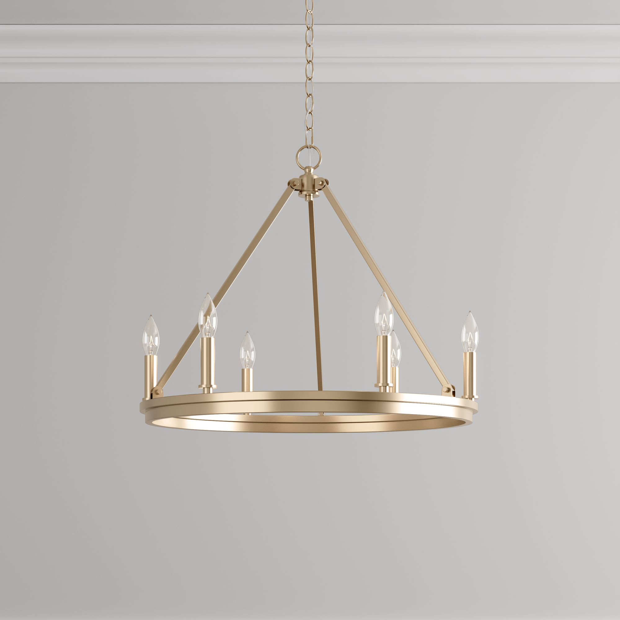 Millennium Carruth 6-Light 25" Modern Gold Chandelier
