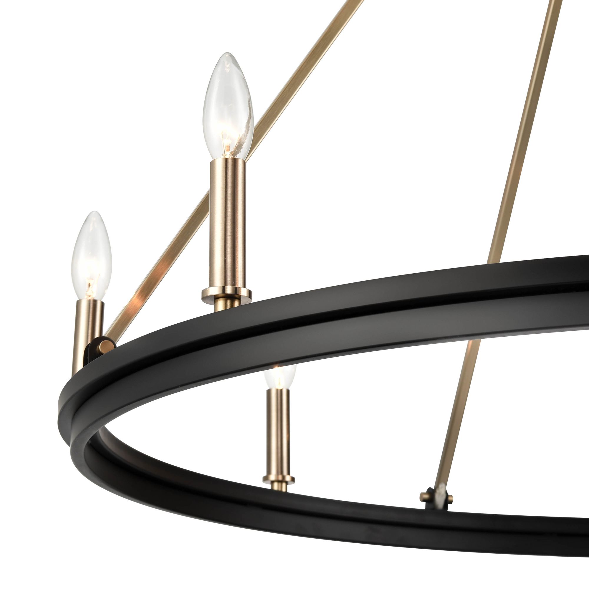 Image 4 Millennium Carruth 8-Light 36" Matte Black/Modern Gold Chandelier more views