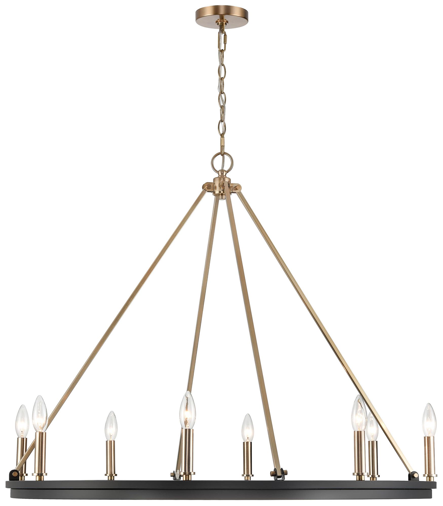 Image 5 Millennium Carruth 8-Light 36" Matte Black/Modern Gold Chandelier more views