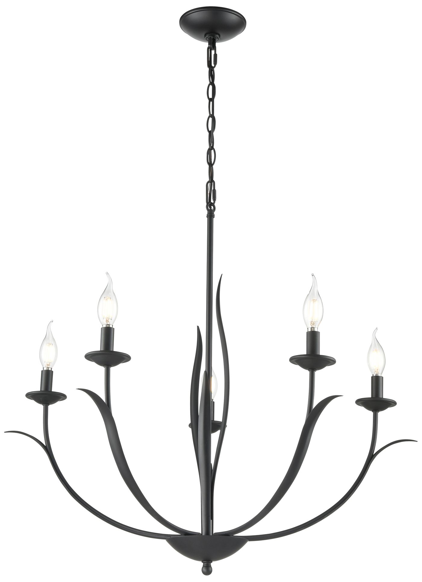 Thumbnail1 of Millennium Charlize 5-Light 29.5" Matte Black Chandelier