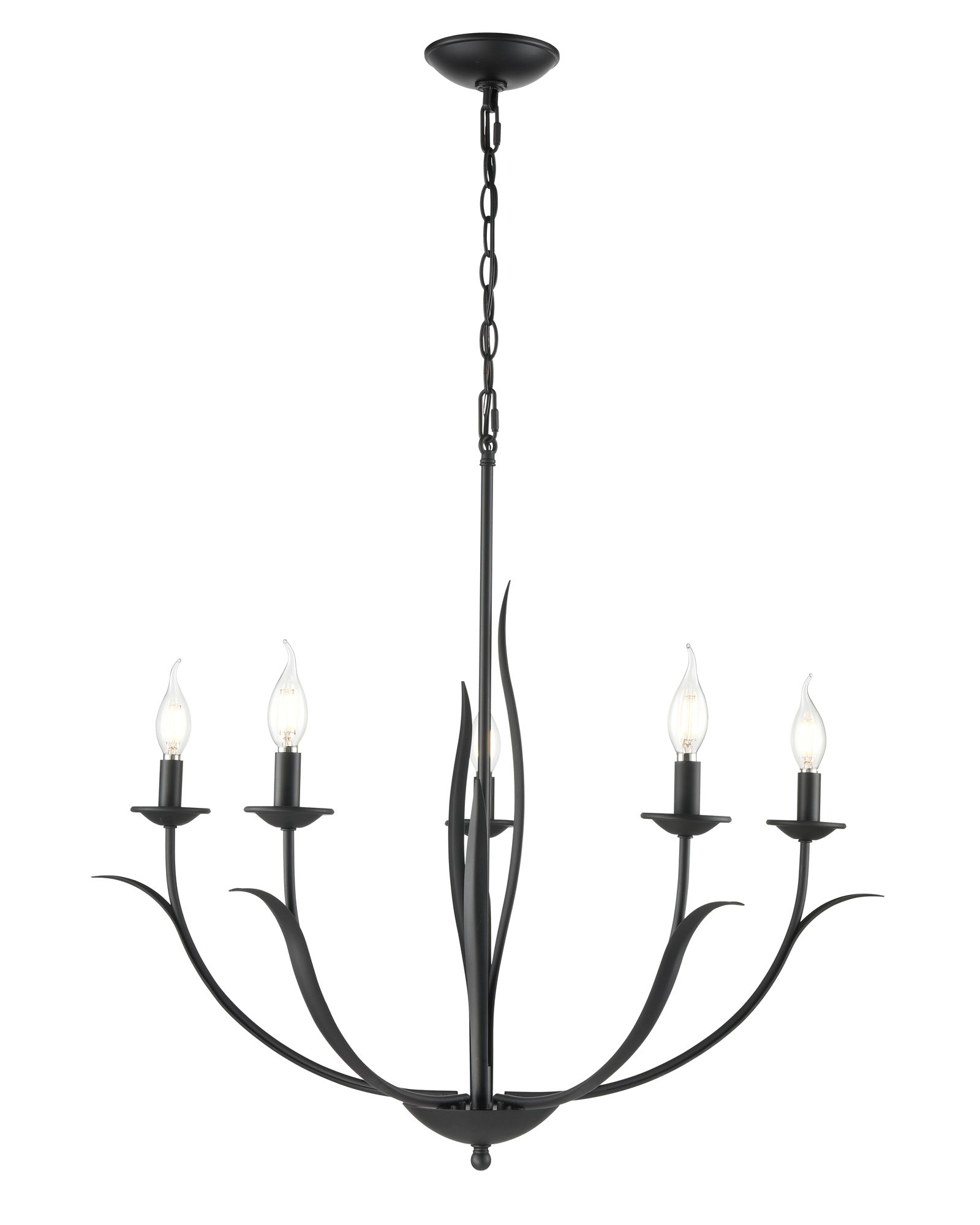 Thumbnail2 of Millennium Charlize 5-Light 29.5" Matte Black Chandelier more views