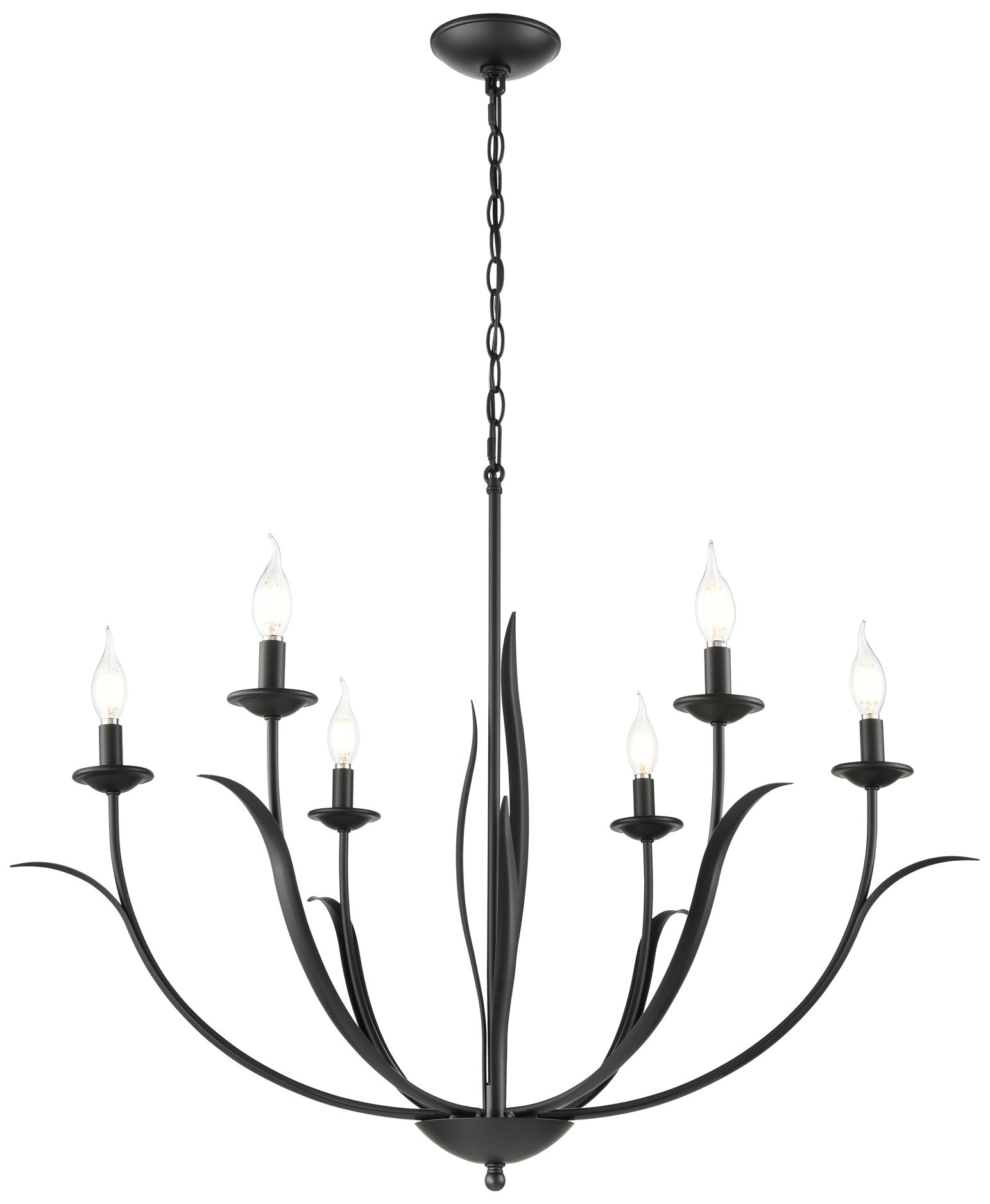 Millennium Charlize 6-Light 35.5" Matte Black Chandelier