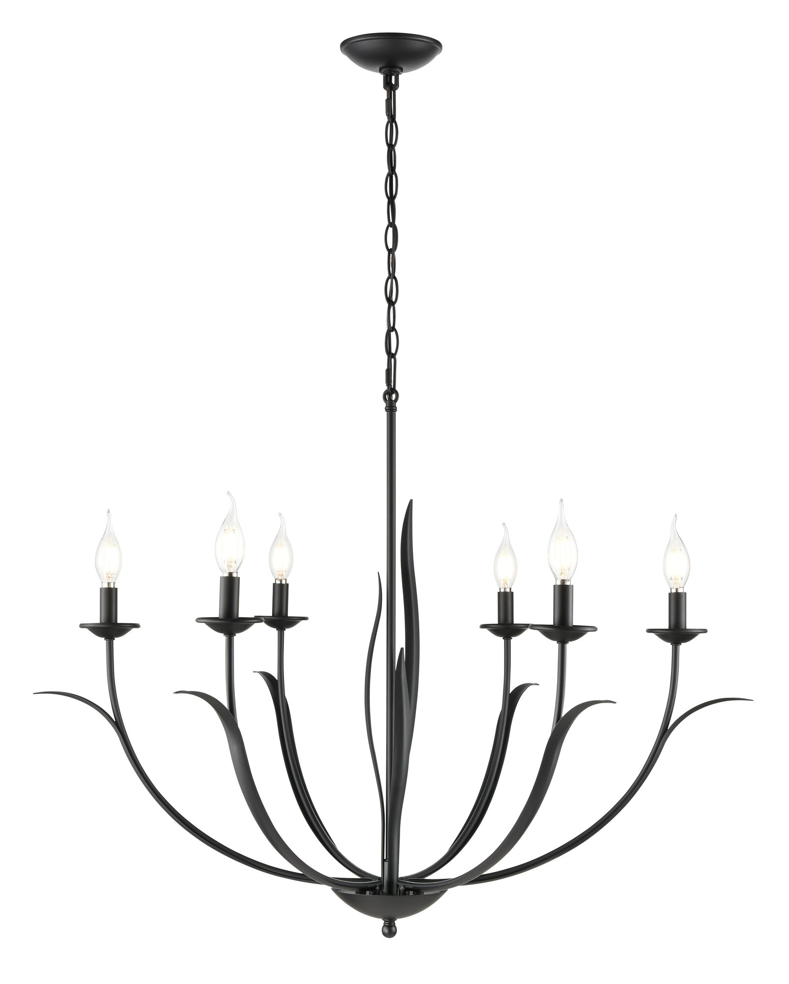 Image 2 Millennium Charlize 6-Light 35.5" Matte Black Chandelier more views