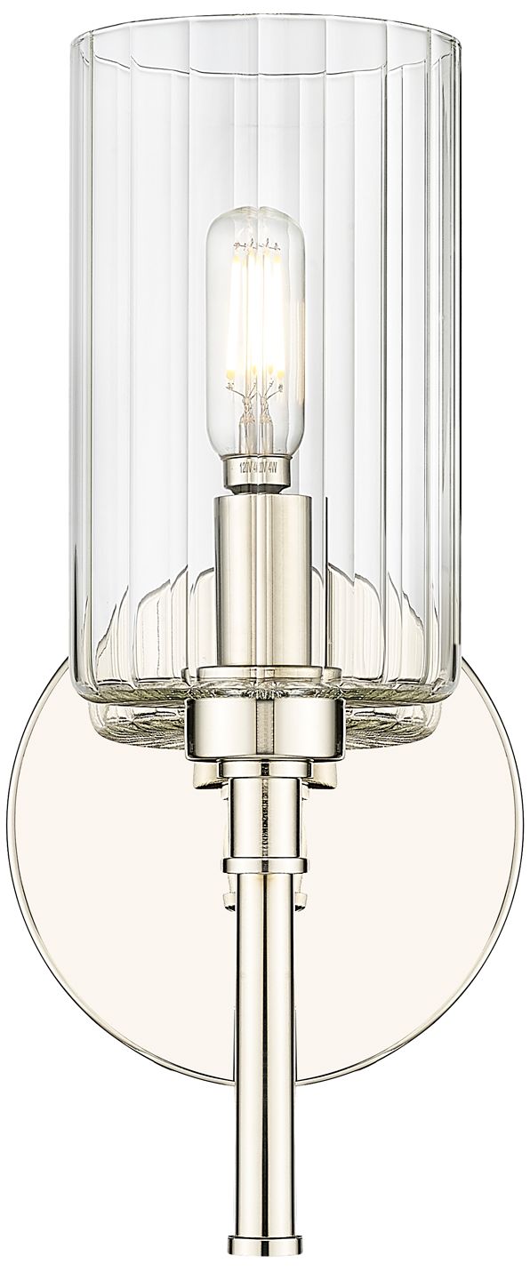 Millennium Chastine 1-Light 5.5" Polished Nickel Wall Sconce with Shade
