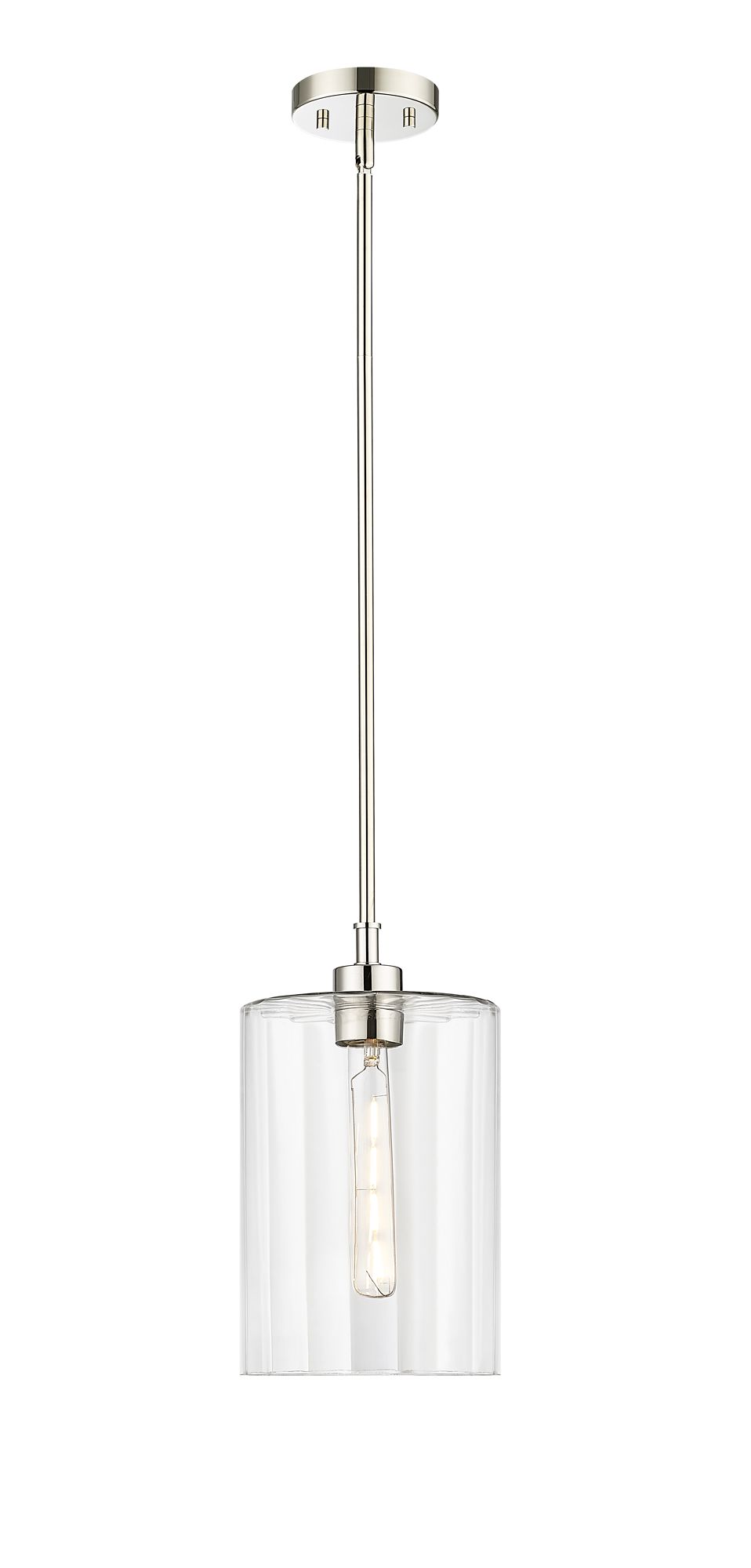 Image 2 Millennium Chastine 1-Light 8" Brushed Nickel Pendant with Glass Shade more views