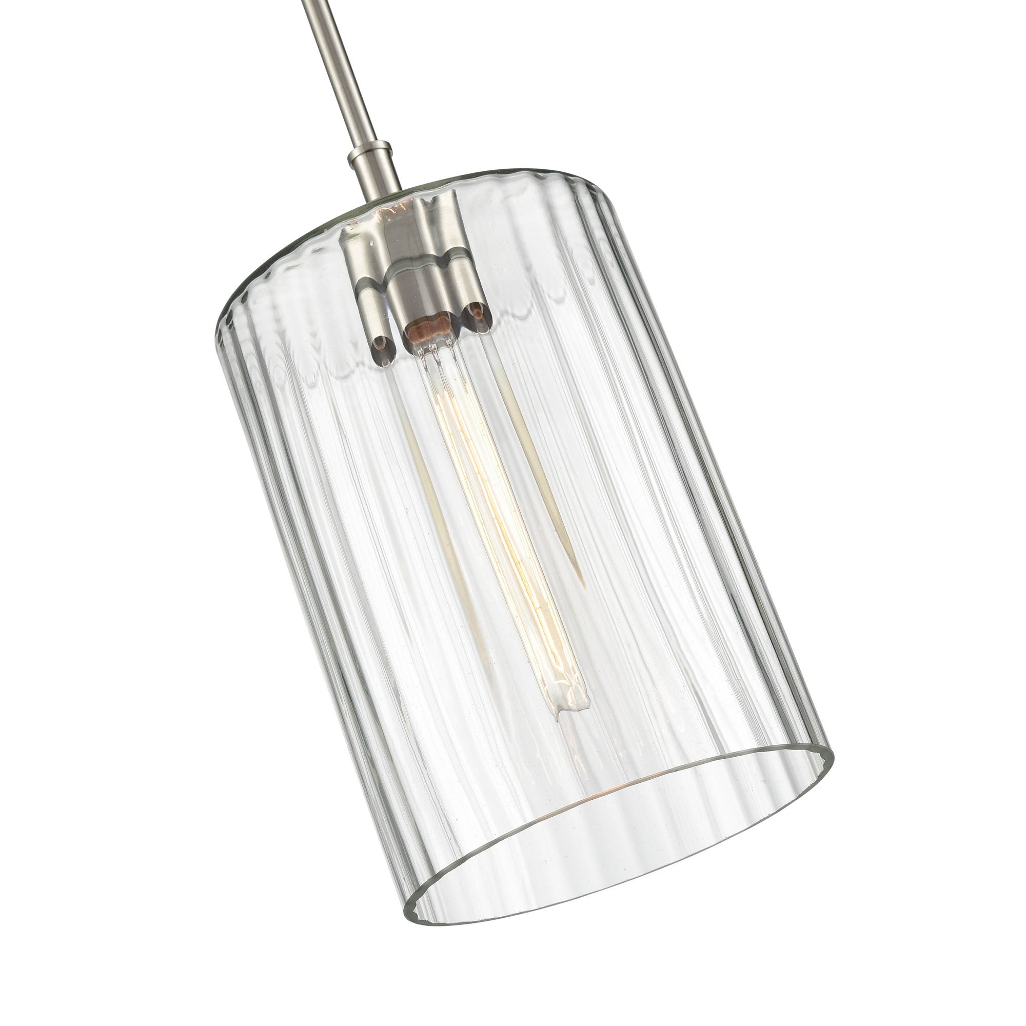 Image 4 Millennium Chastine 1-Light 8" Brushed Nickel Pendant with Glass Shade more views
