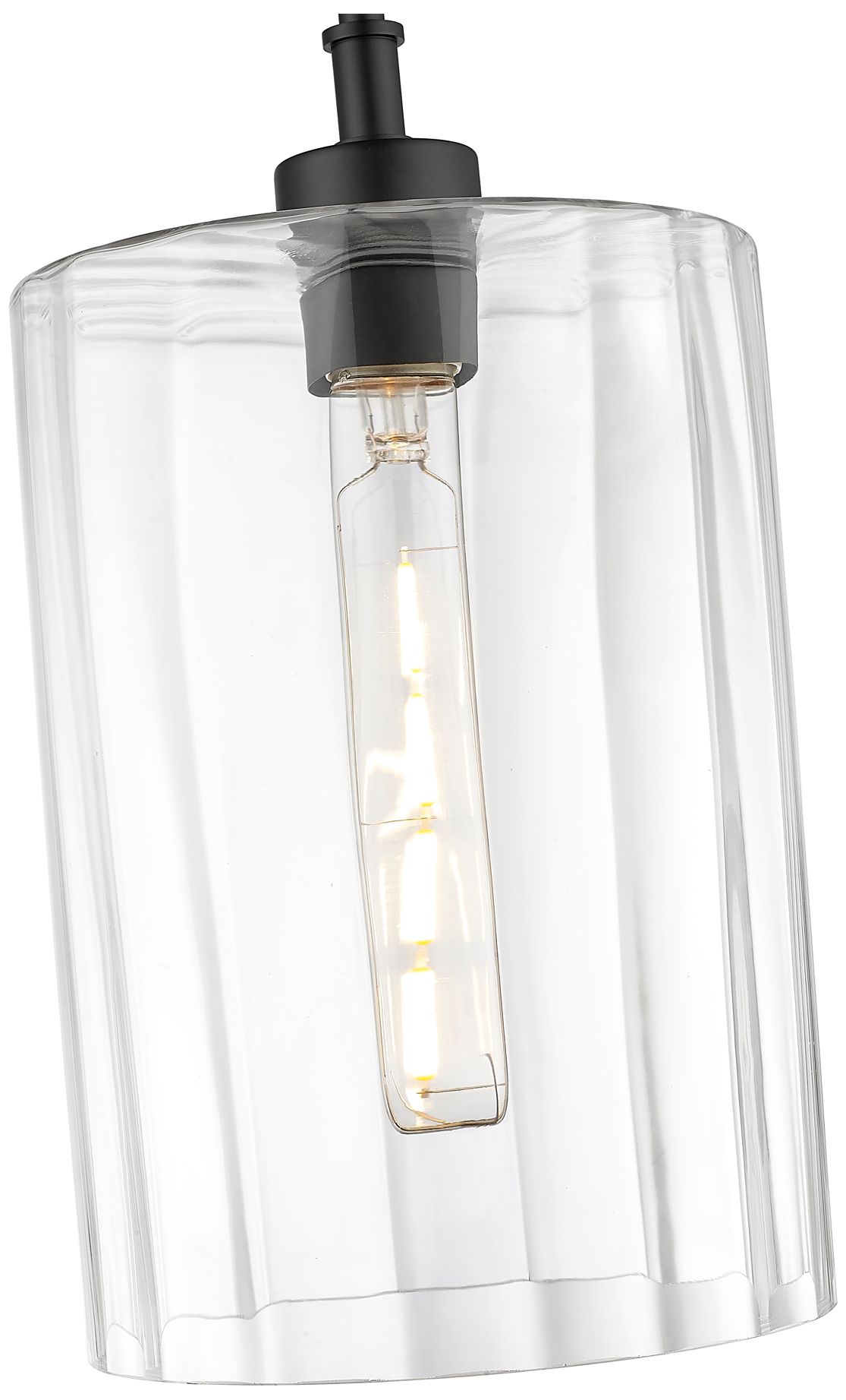 Image 5 Millennium Chastine 1-Light 8" Matte Black Pendant with Glass Shade more views