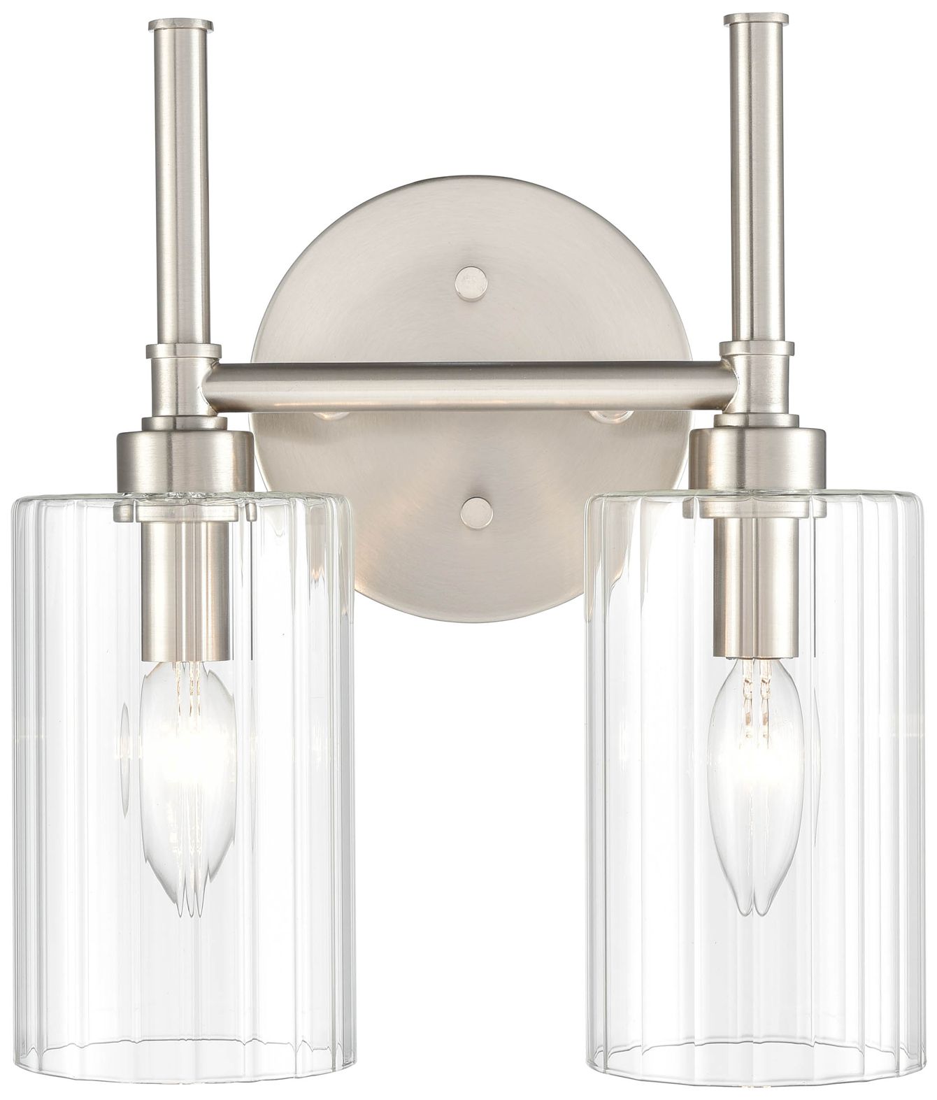 Millennium Chastine 2-Light 10.5" Brushed Nickel Vanity Light with Shade