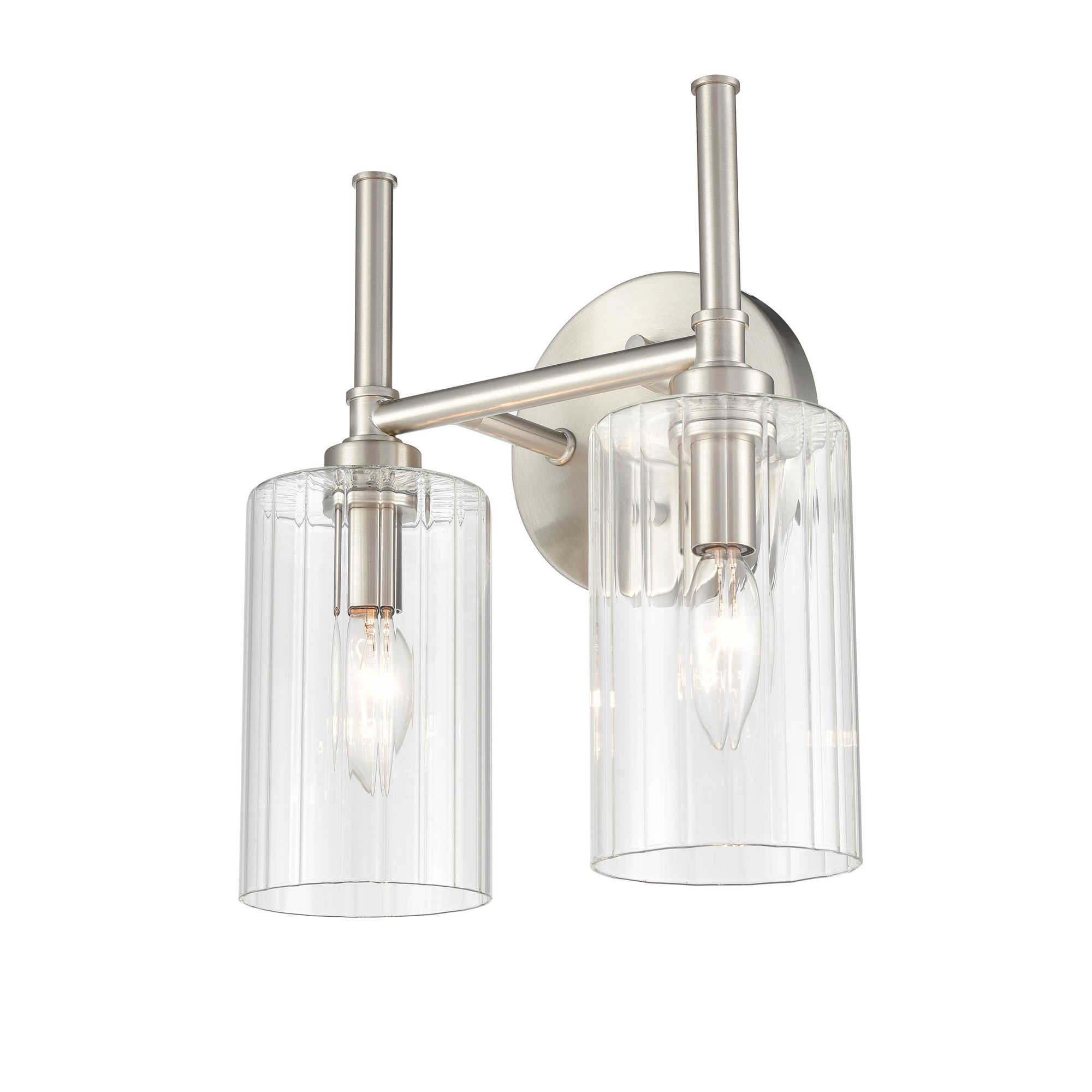 Image 2 Millennium Chastine 2-Light 10.5" Brushed Nickel Vanity Light with Shade more views
