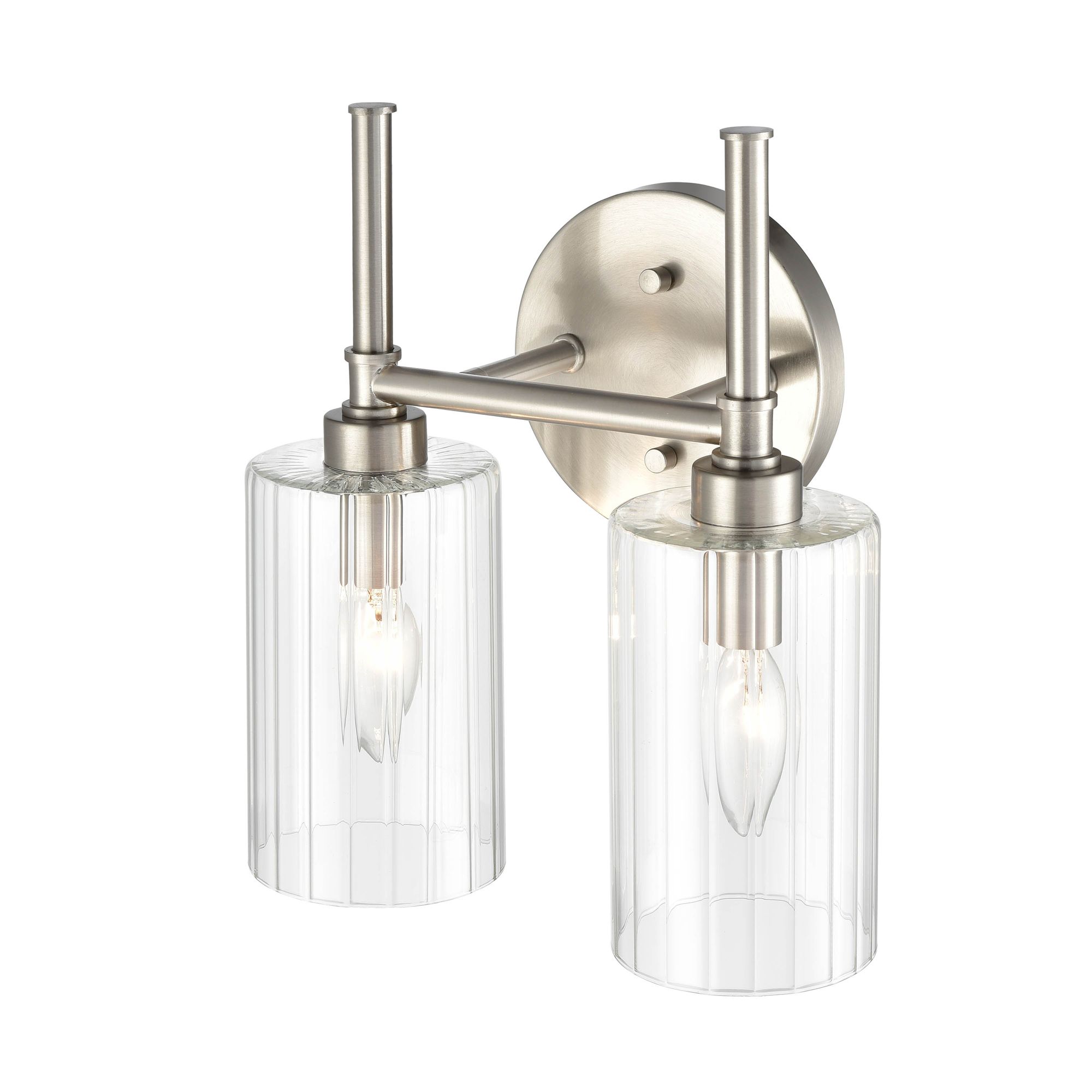 Image 3 Millennium Chastine 2-Light 10.5" Brushed Nickel Vanity Light with Shade more views