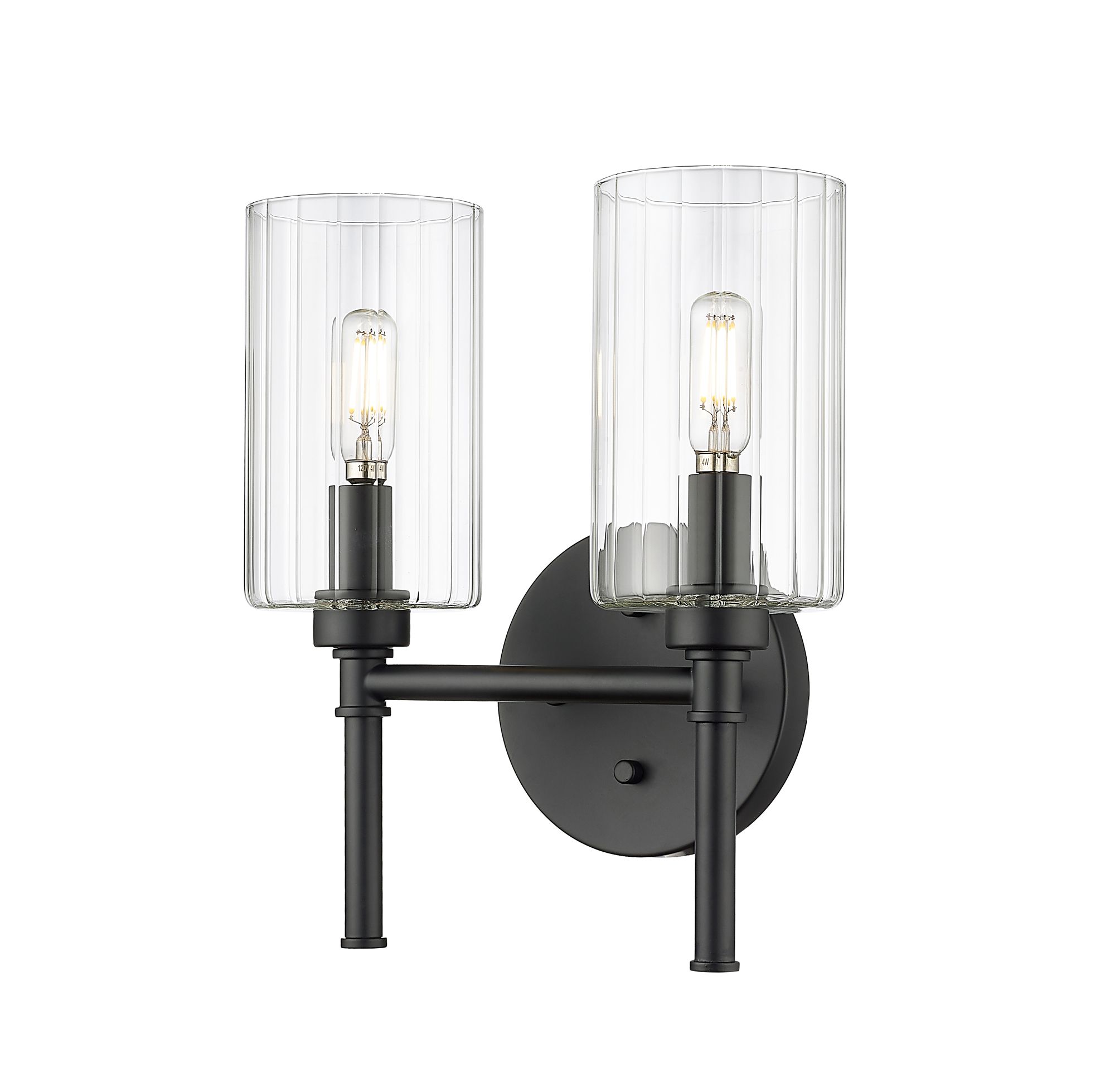 Image 2 Millennium Chastine 2-Light 10.5" Matte Black Vanity Light with Glass Shade more views