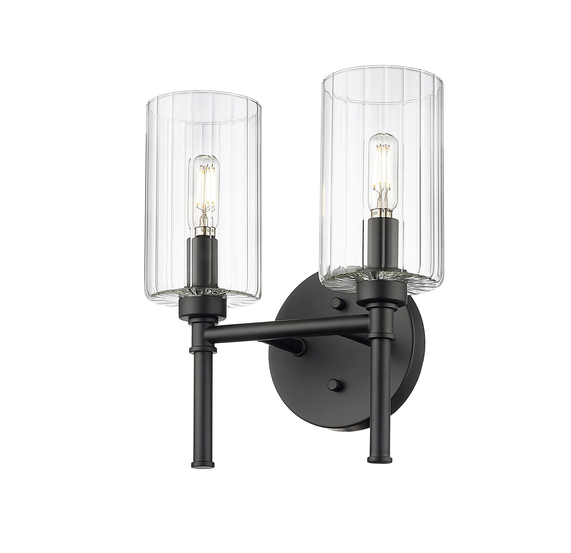 Image 3 Millennium Chastine 2-Light 10.5" Matte Black Vanity Light with Glass Shade more views