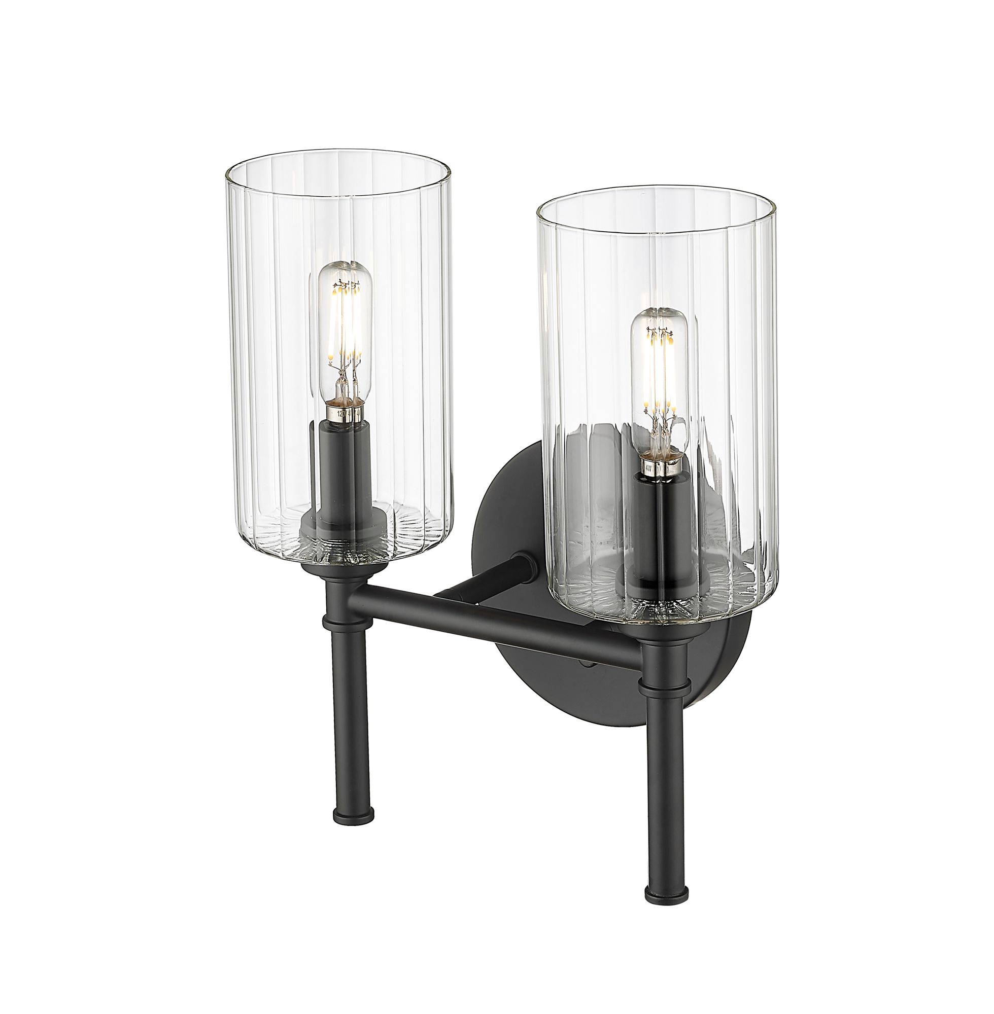 Image 4 Millennium Chastine 2-Light 10.5" Matte Black Vanity Light with Glass Shade more views