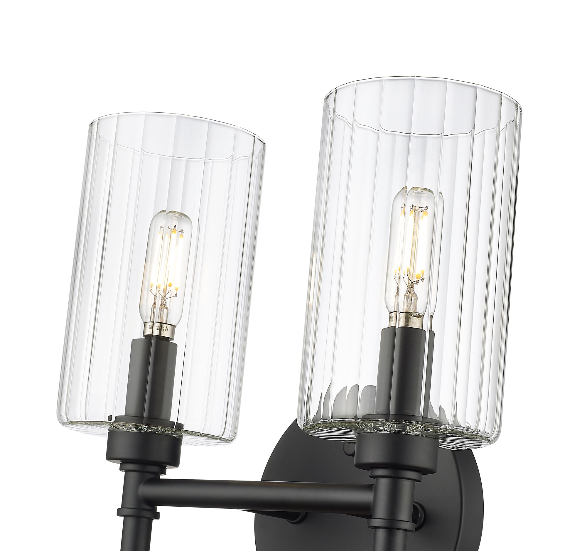 Image 5 Millennium Chastine 2-Light 10.5" Matte Black Vanity Light with Glass Shade more views