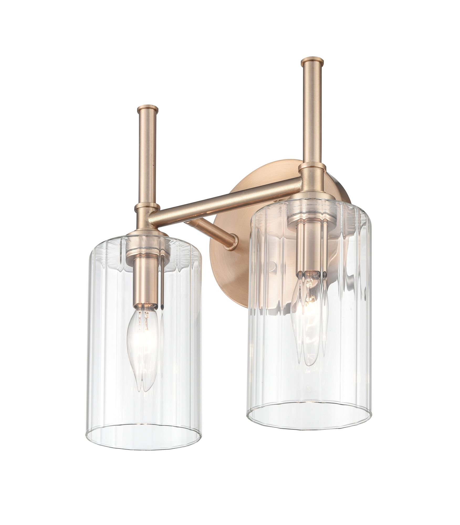 Image 2 Millennium Chastine 2-Light 10.5" Modern Gold Vanity Light with Glass Shade more views