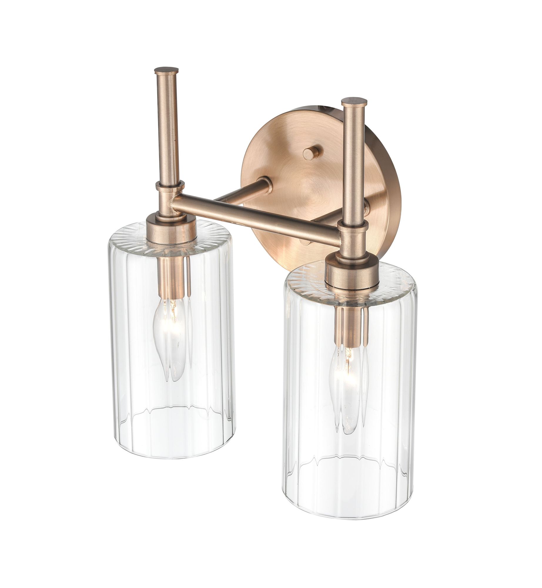 Image 3 Millennium Chastine 2-Light 10.5" Modern Gold Vanity Light with Glass Shade more views
