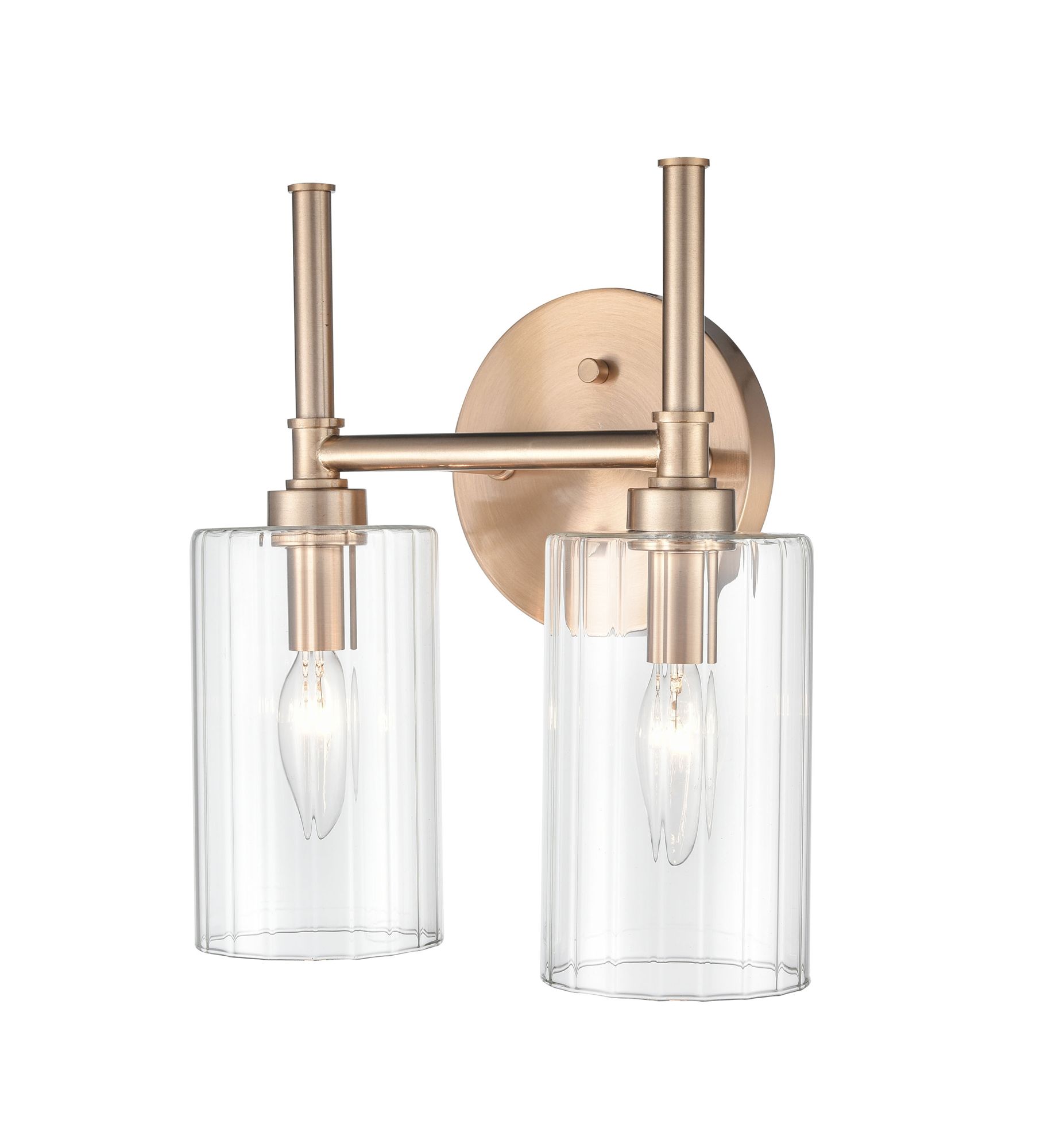Image 4 Millennium Chastine 2-Light 10.5" Modern Gold Vanity Light with Glass Shade more views