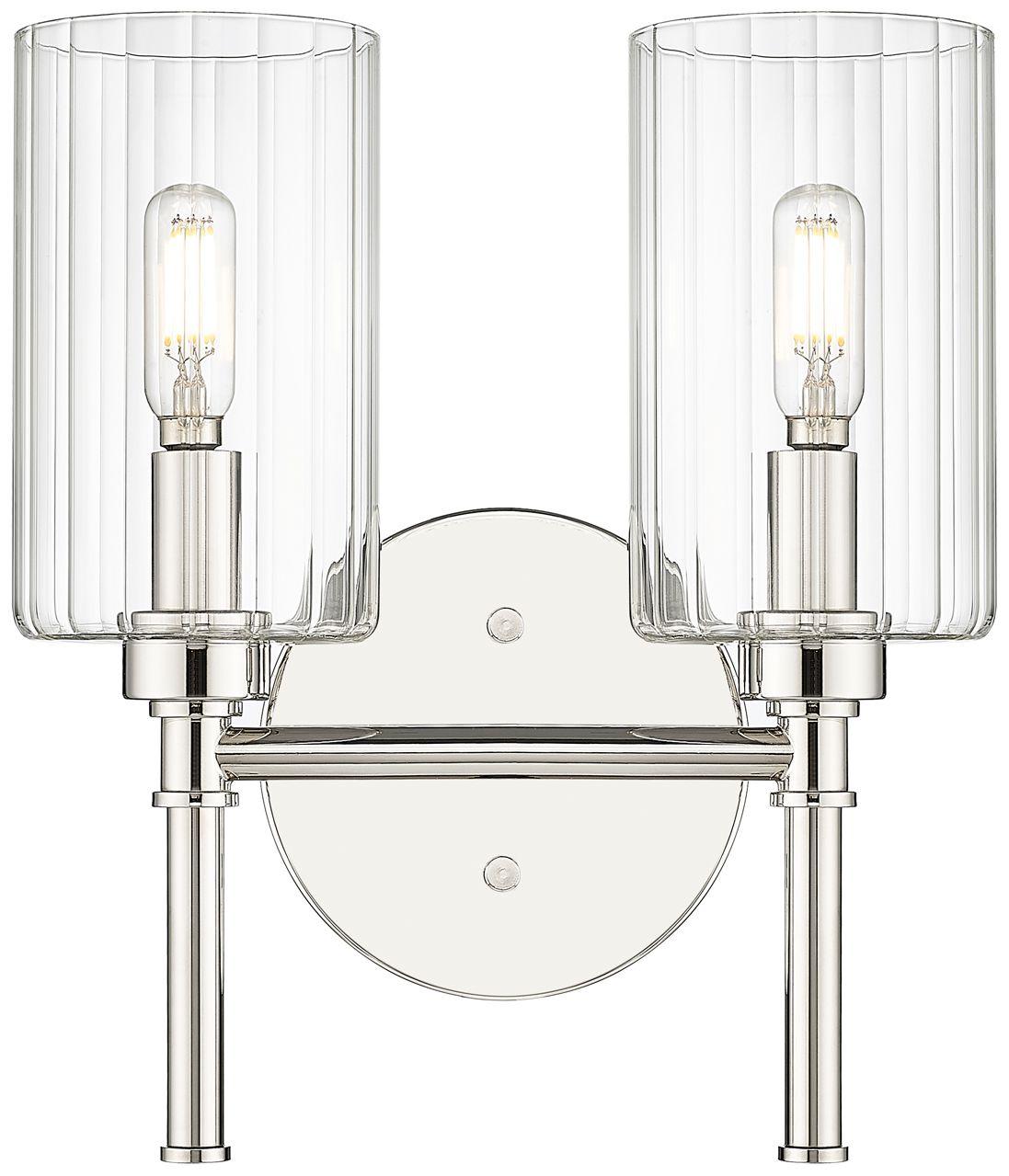 Millennium Chastine 2-Light 10.5" Polished Nickel Vanity Light with Shade