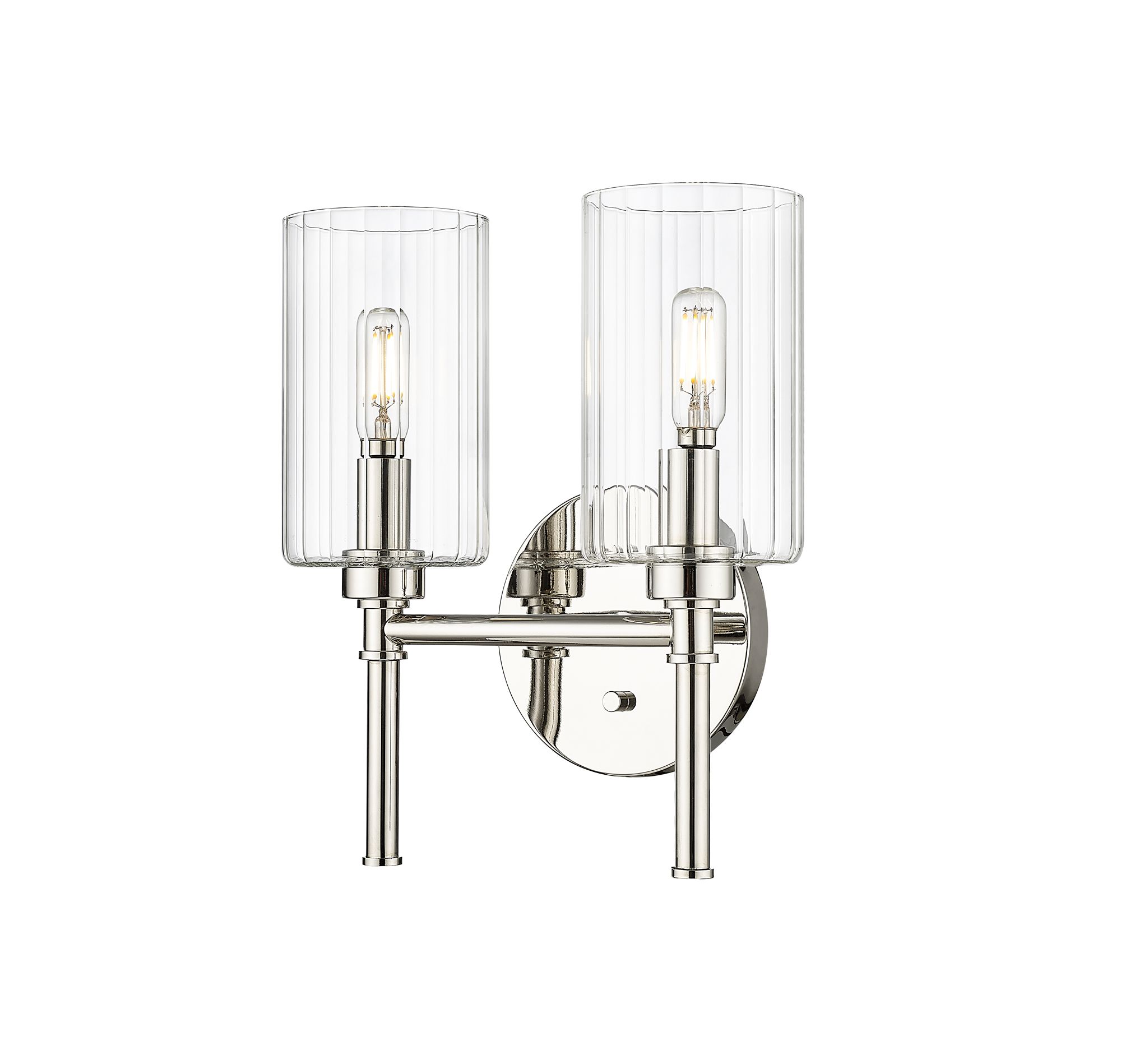Image 2 Millennium Chastine 2-Light 10.5" Polished Nickel Vanity Light with Shade more views