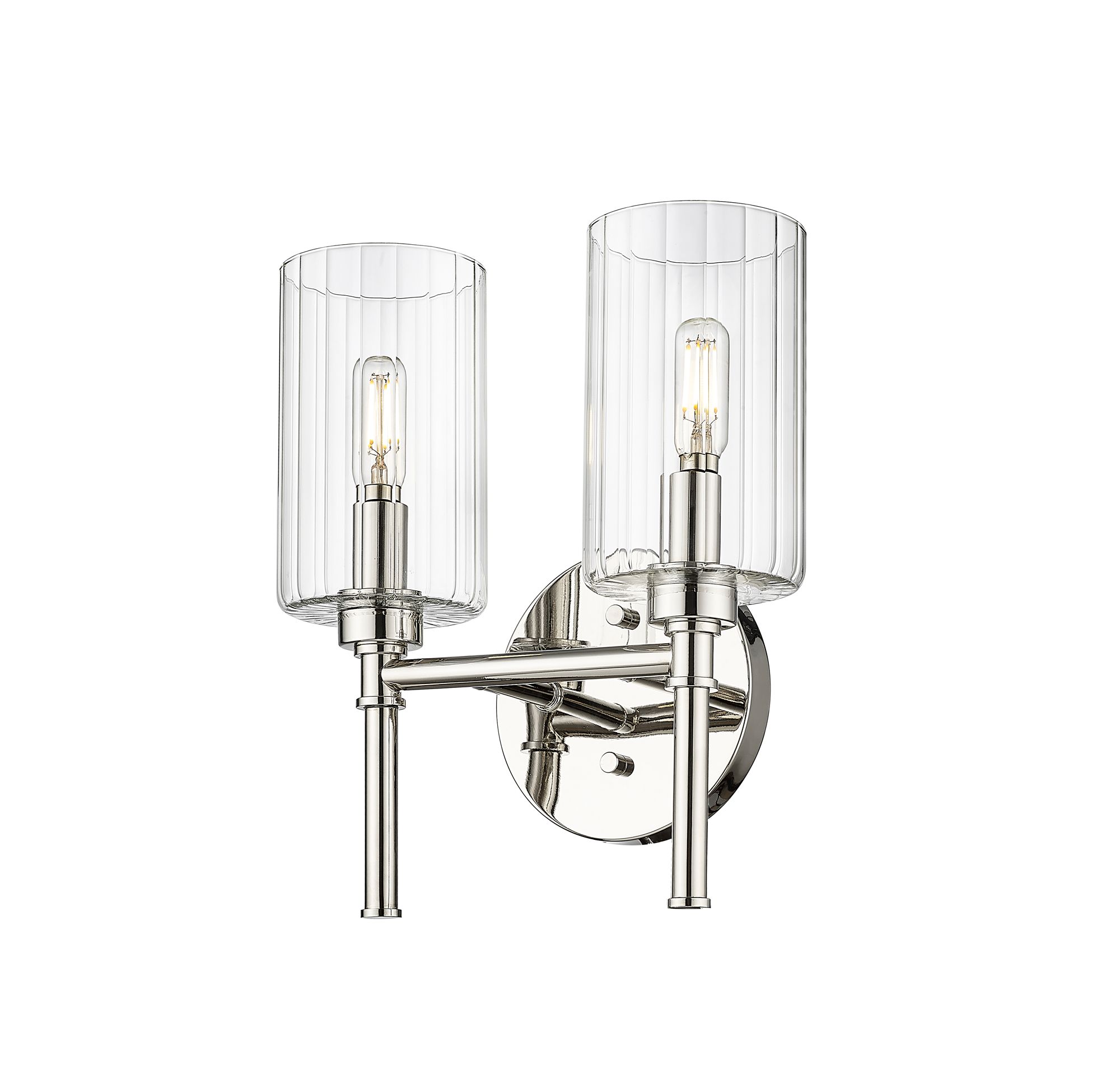 Image 3 Millennium Chastine 2-Light 10.5" Polished Nickel Vanity Light with Shade more views
