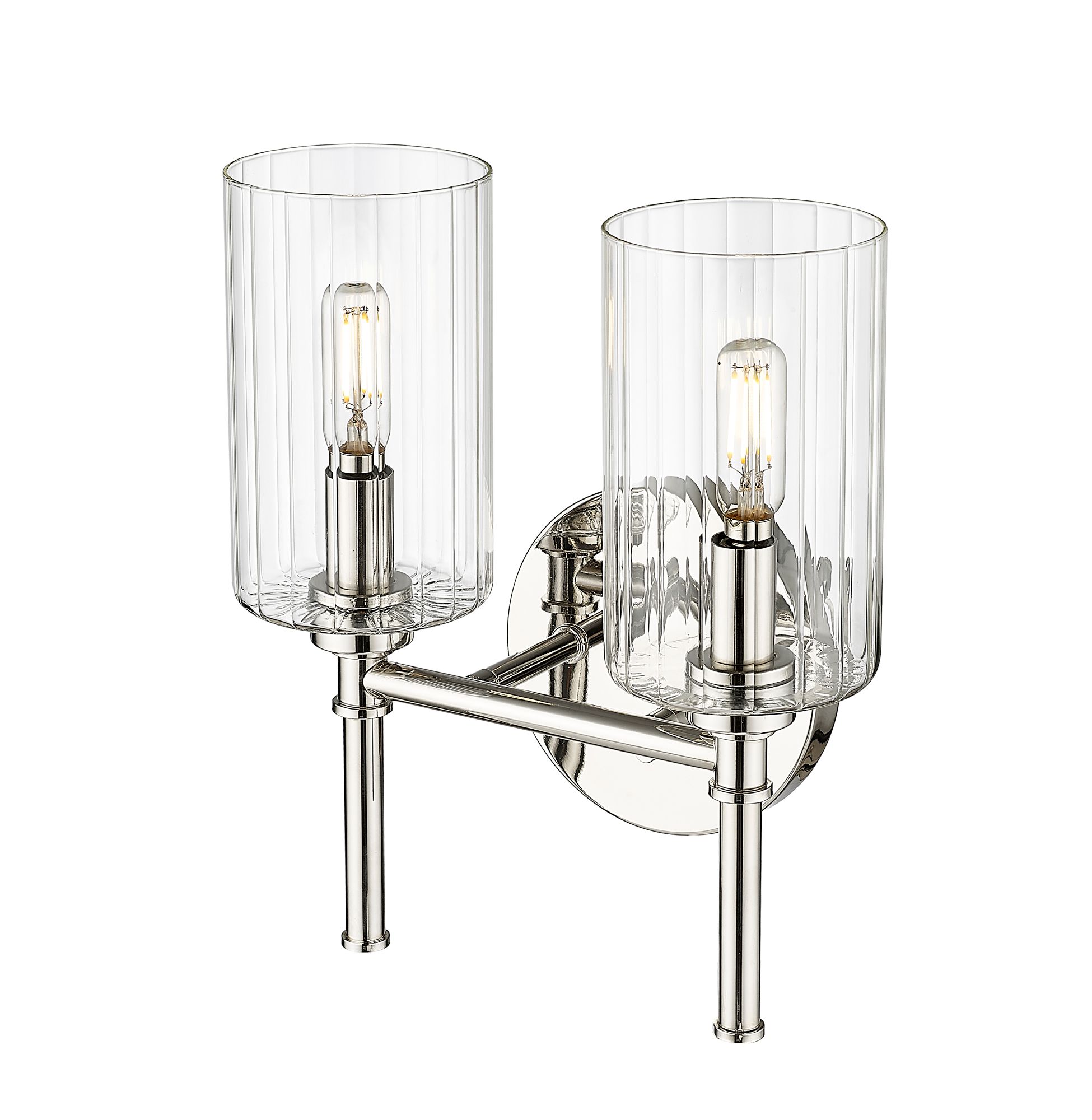 Image 4 Millennium Chastine 2-Light 10.5" Polished Nickel Vanity Light with Shade more views