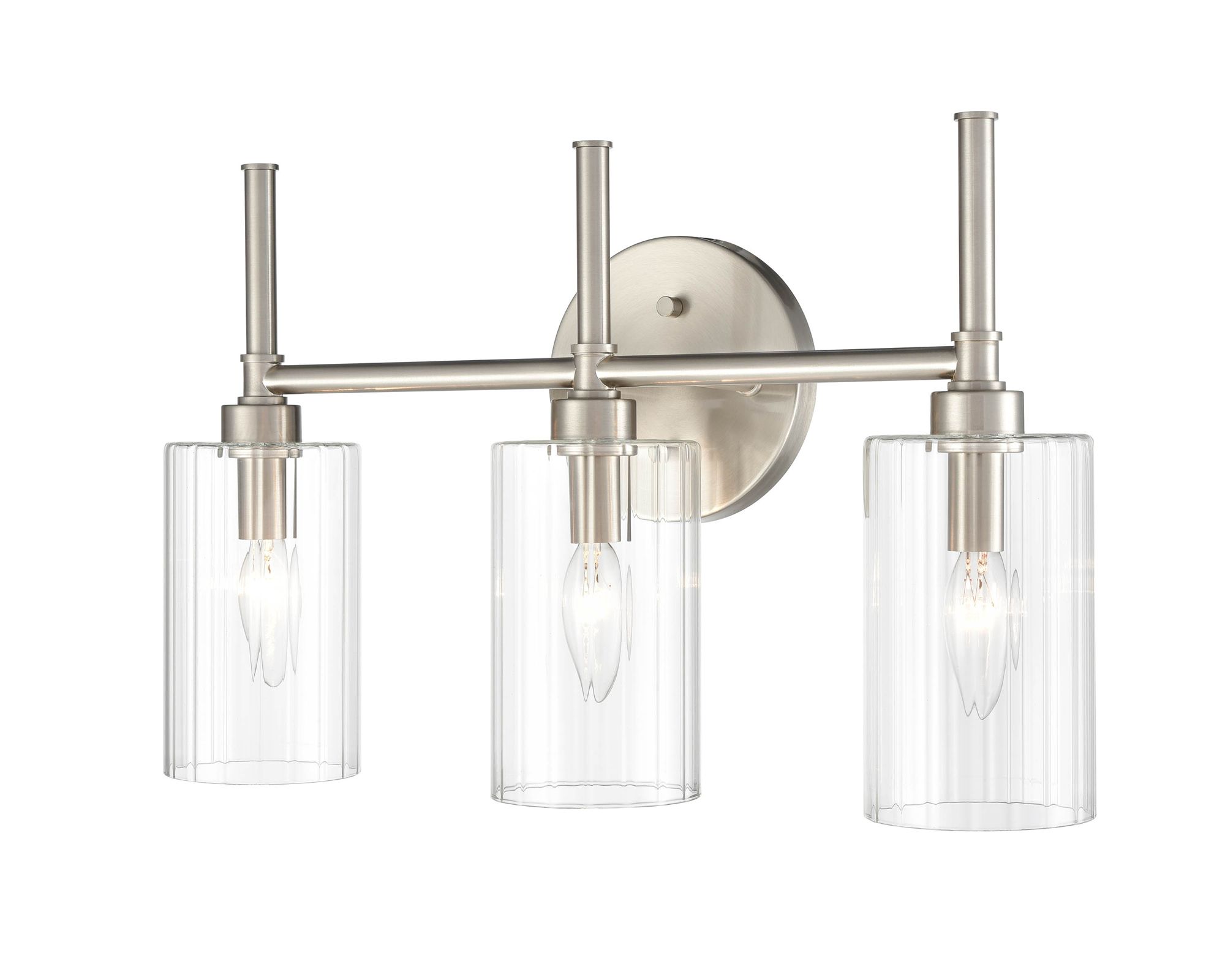 Image 2 Millennium Chastine 3-Light 19" Brushed Nickel Vanity Light with Shade more views