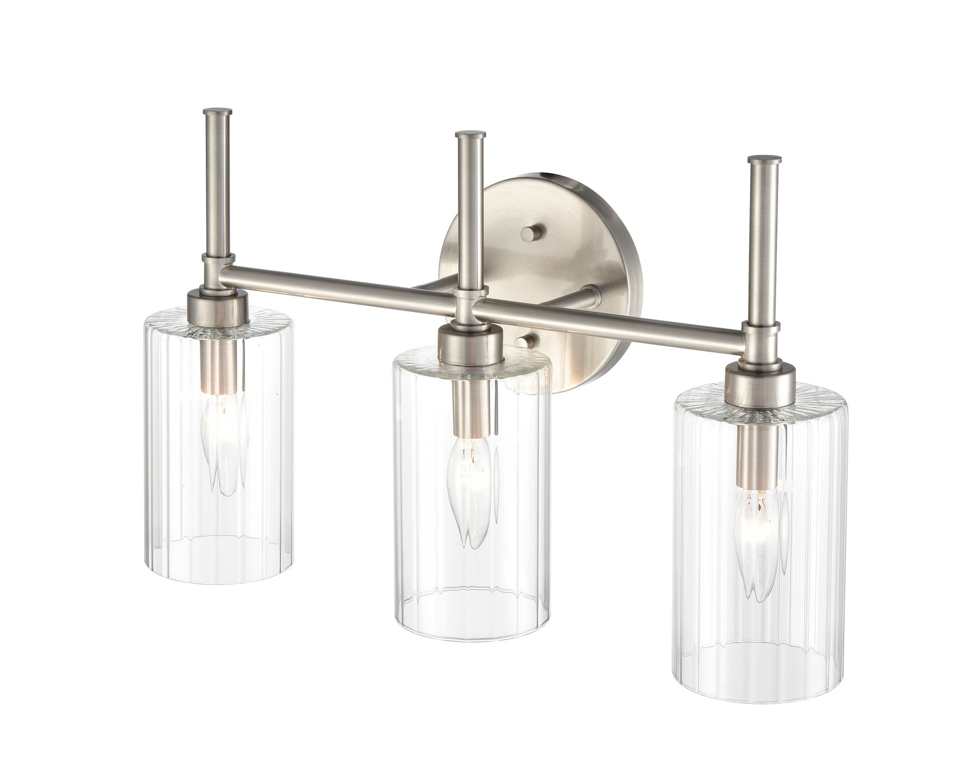 Image 3 Millennium Chastine 3-Light 19" Brushed Nickel Vanity Light with Shade more views
