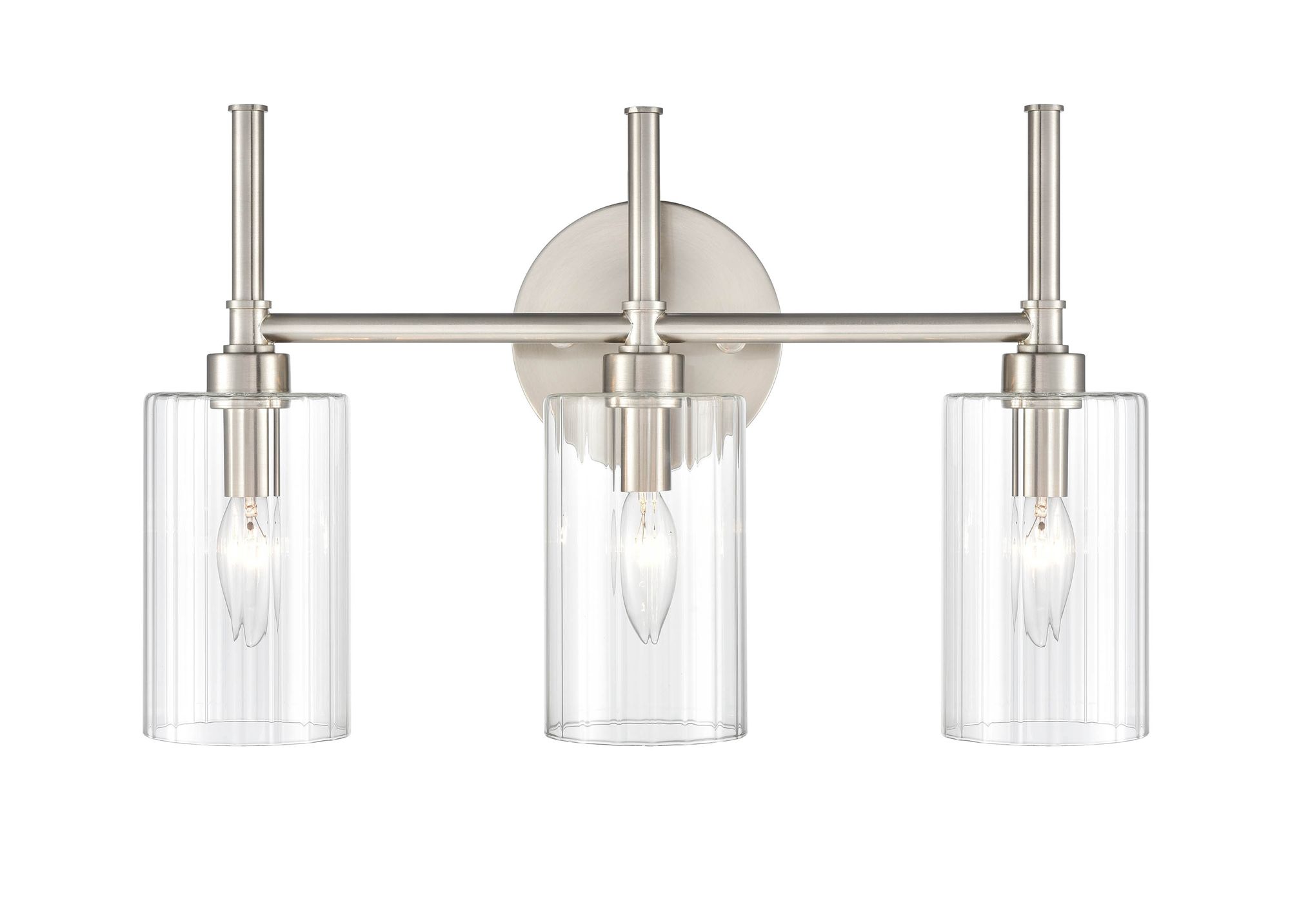 Image 4 Millennium Chastine 3-Light 19" Brushed Nickel Vanity Light with Shade more views