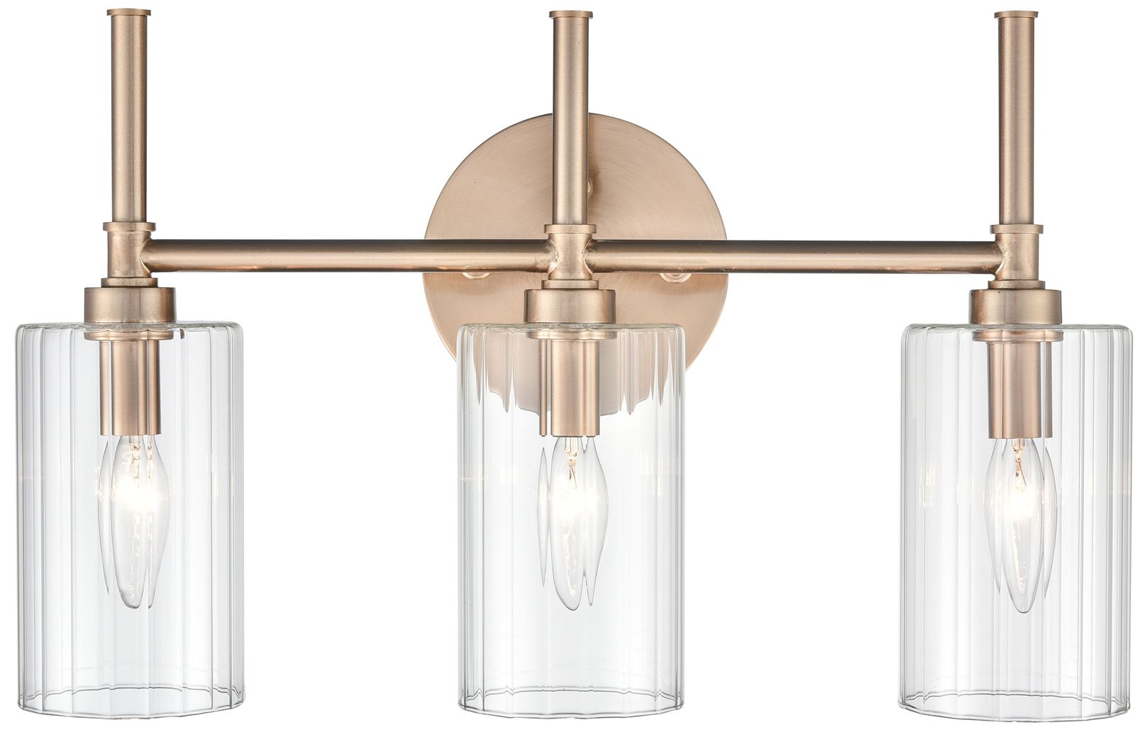 Millennium Chastine 3-Light 19" Modern Gold Vanity Light with Glass Shade