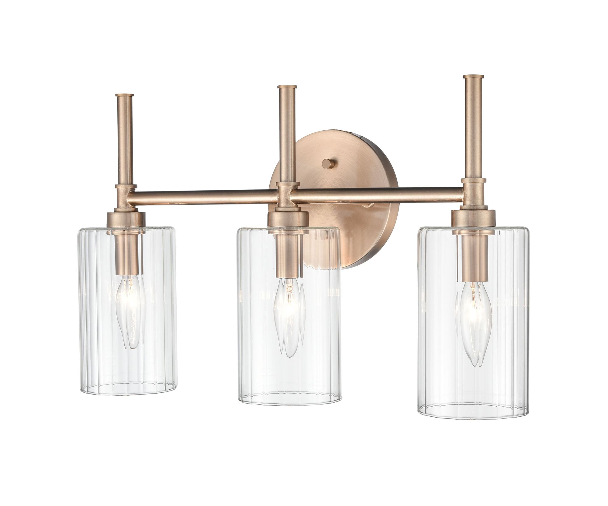 Image 2 Millennium Chastine 3-Light 19" Modern Gold Vanity Light with Glass Shade more views