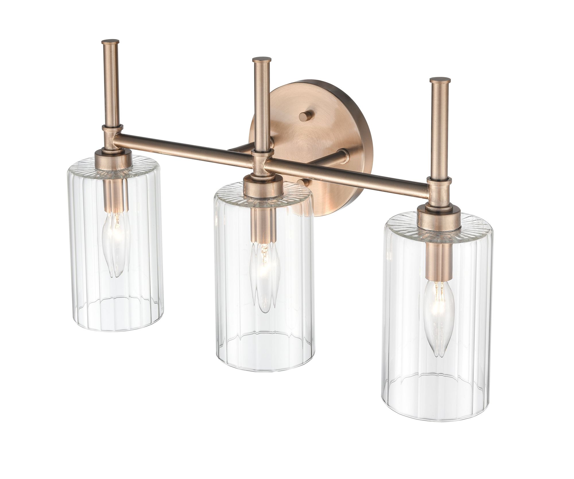 Image 3 Millennium Chastine 3-Light 19" Modern Gold Vanity Light with Glass Shade more views