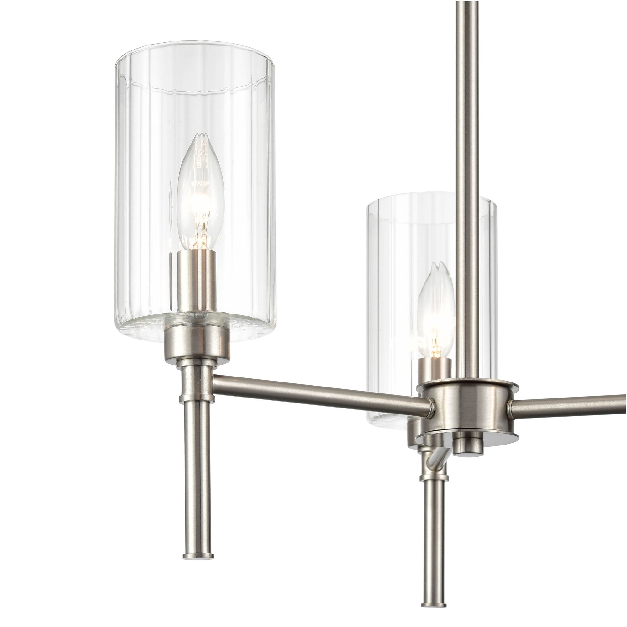 Thumbnail4 of Millennium Chastine 3-Light 20" Brushed Nickel Chandelier with Glass Shade more views