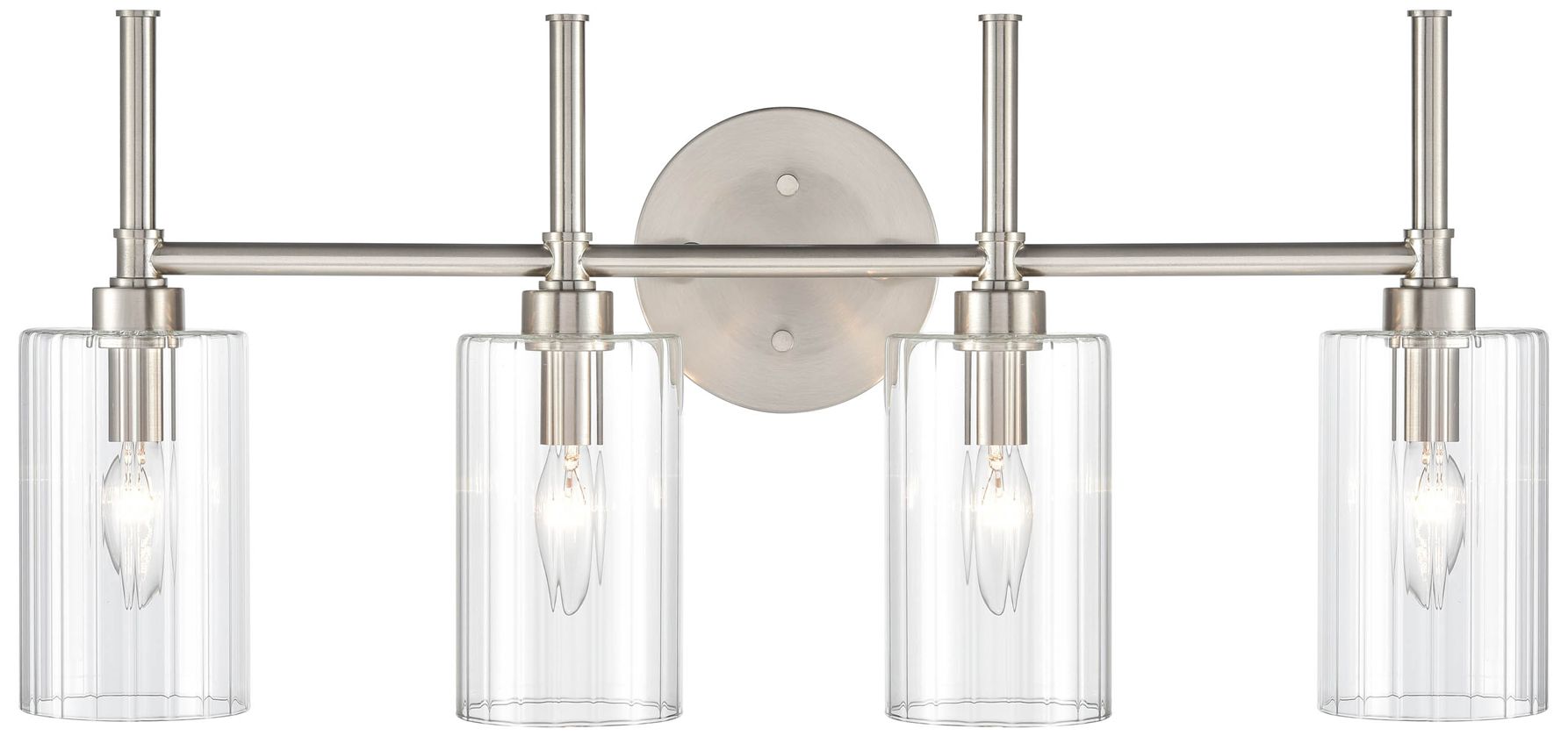 Millennium Chastine 4-Light 25.5" Brushed Nickel Vanity Light with Shade